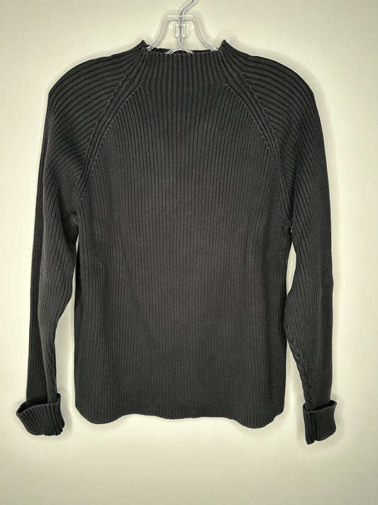 Studio Works Size XL Black Cotton Pullover Ribbed Sweater