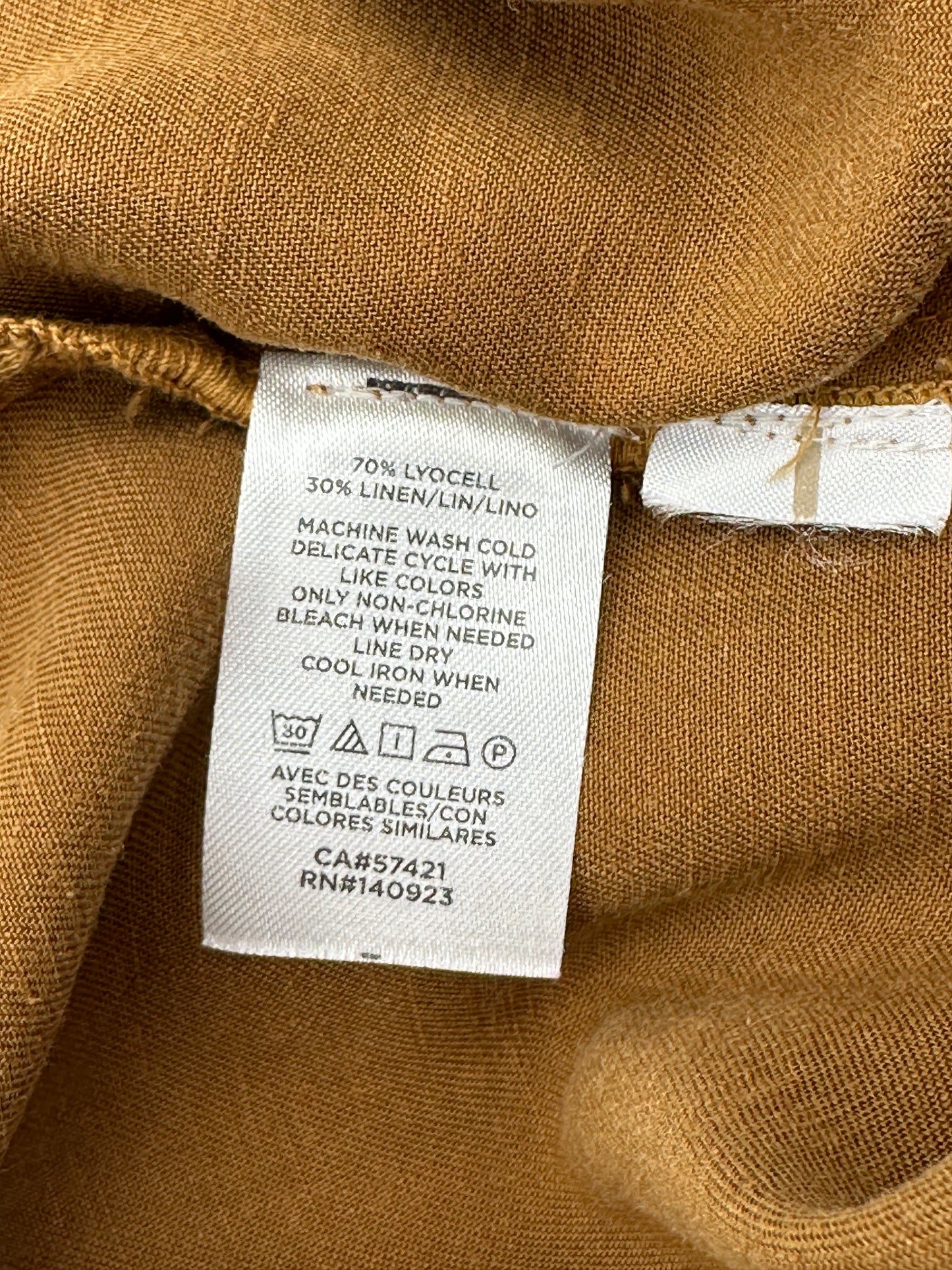 Lou & Grey Size M Brown Sleeveless Shift Button-Up Shirt Dress