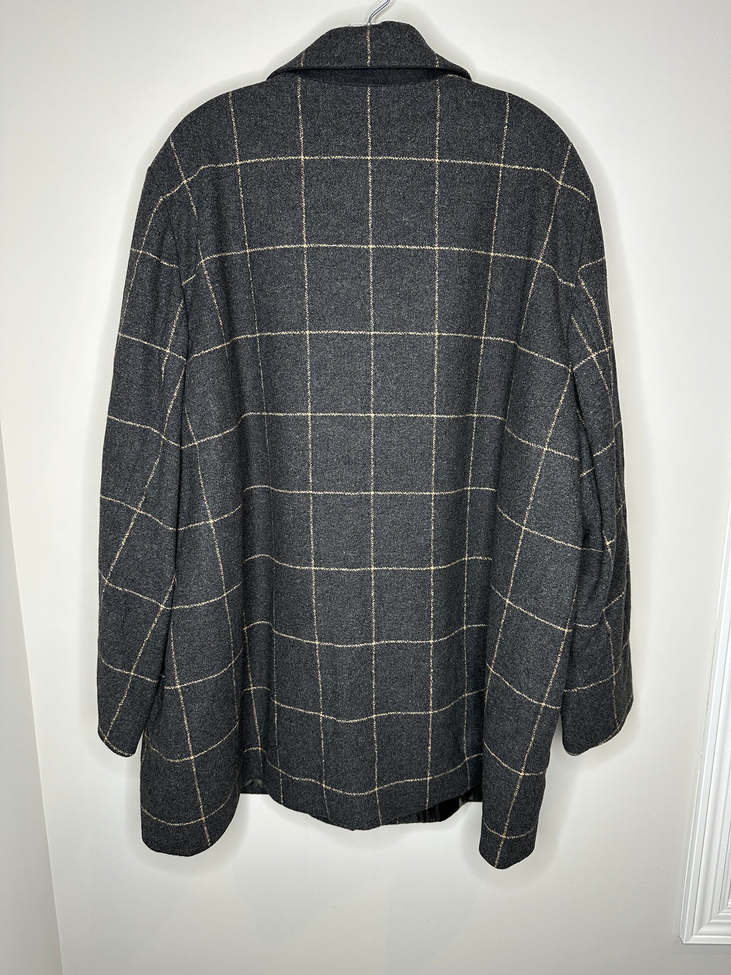 Donna Enrica Size 28 Gray Grey Wood Blend Jacket Coat