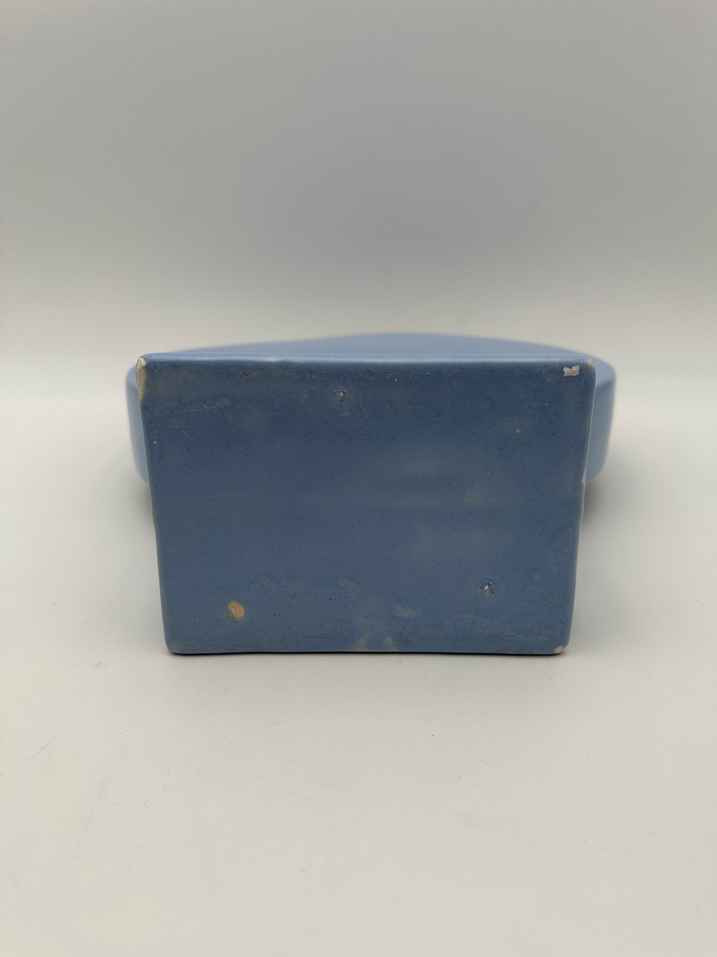 Light Blue Vintage Round Ceramic Pottery Vase