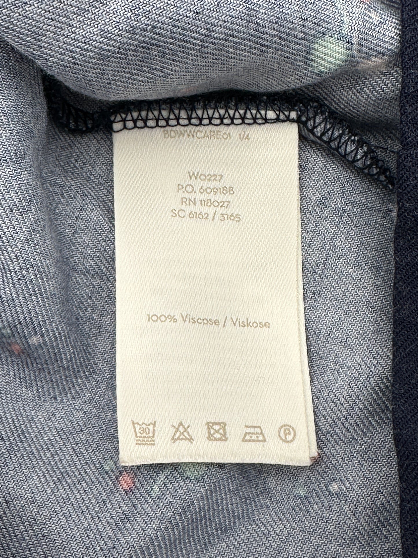 Boden US Size 14R Navy Blue Pom-Pom Bud Nerissa 3/4 Sleeve Dress