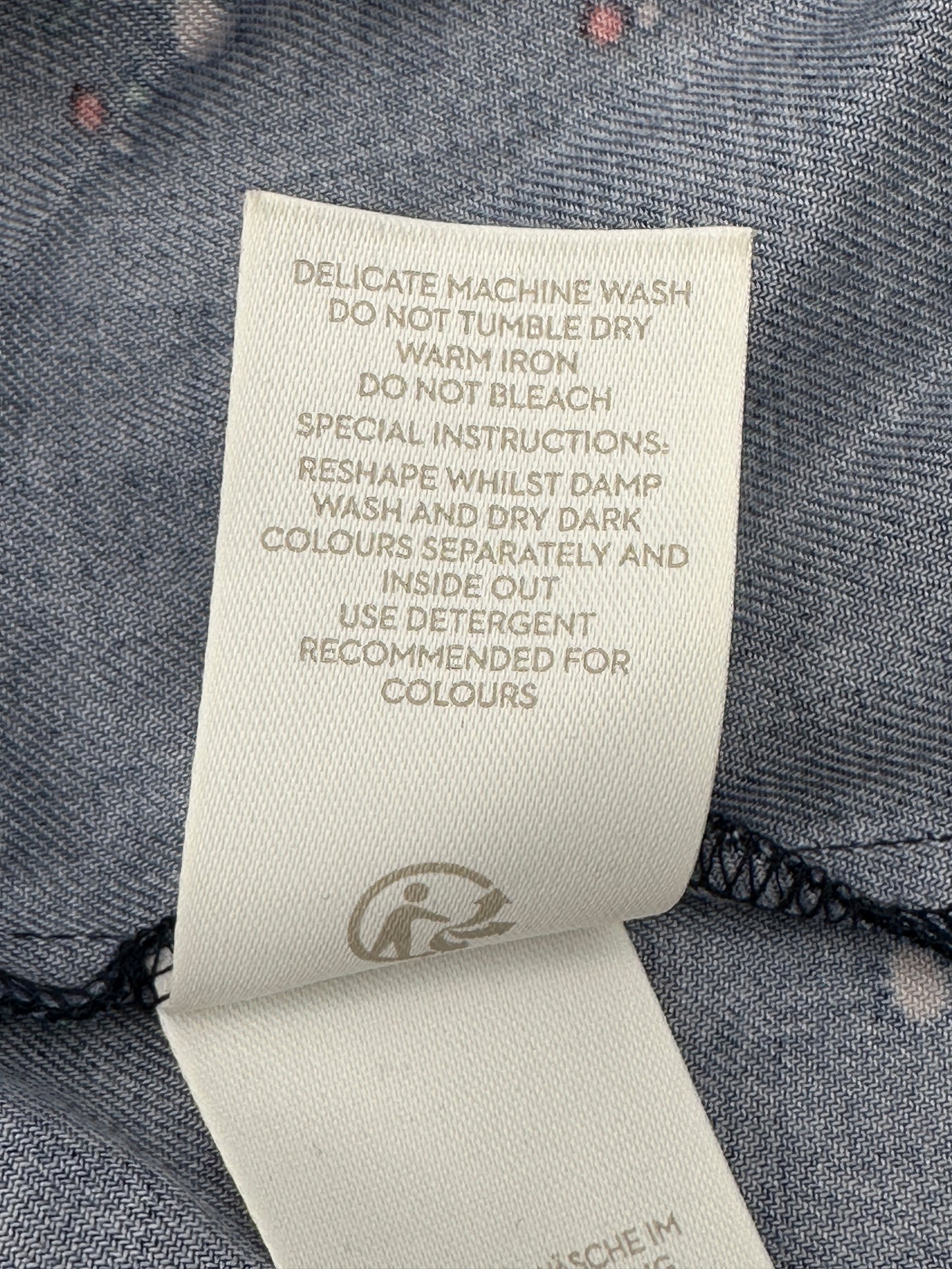 Boden US Size 14R Navy Blue Pom-Pom Bud Nerissa 3/4 Sleeve Dress