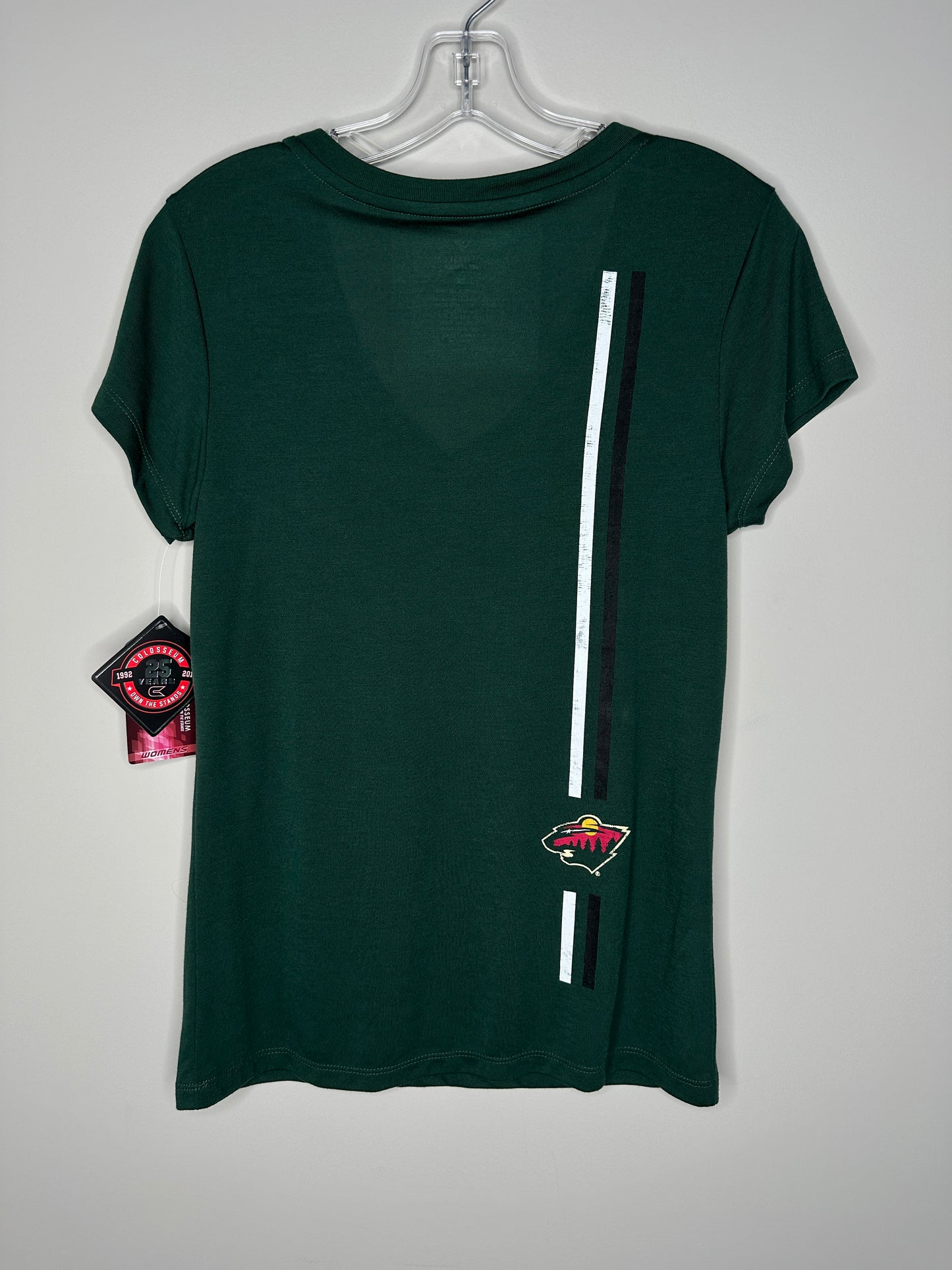 Colosseum Size M Forest Green Minnesota Wild Hockey V-Neck Tee T-Shirt, new/NWT