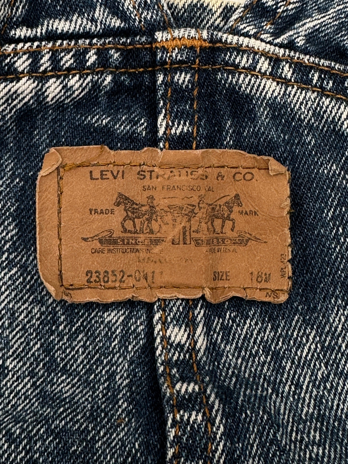 Levi's Size 18M Blue Acid Wash Denim Overalls Overall Jeans, Vintage