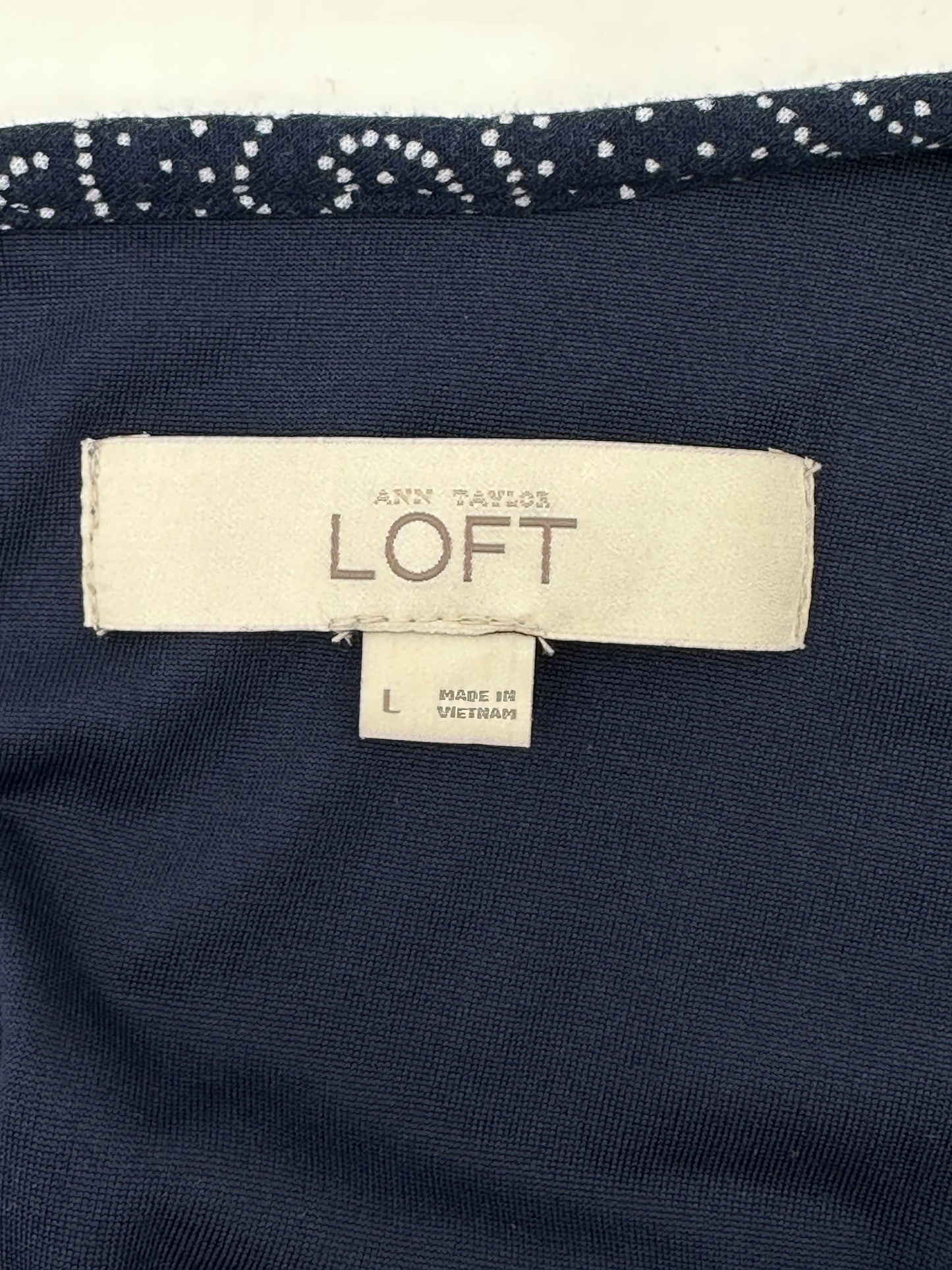 Ann Taylor LOFT Size L Navy Floral Blouson Dress