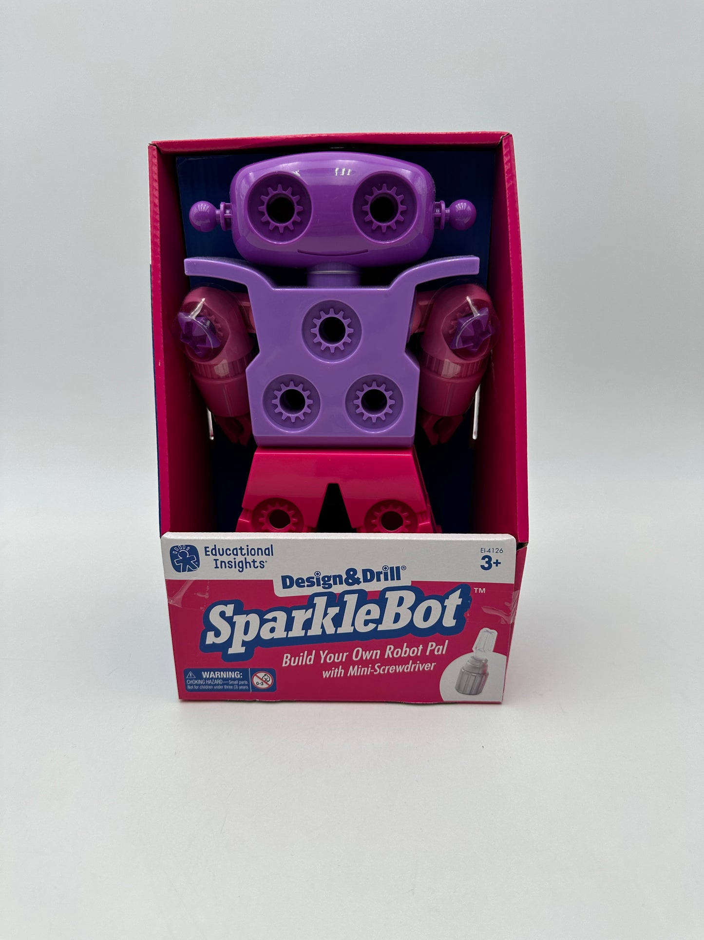 Educational Insights Purple & Pink Design & Drill SparkleBot, new in box