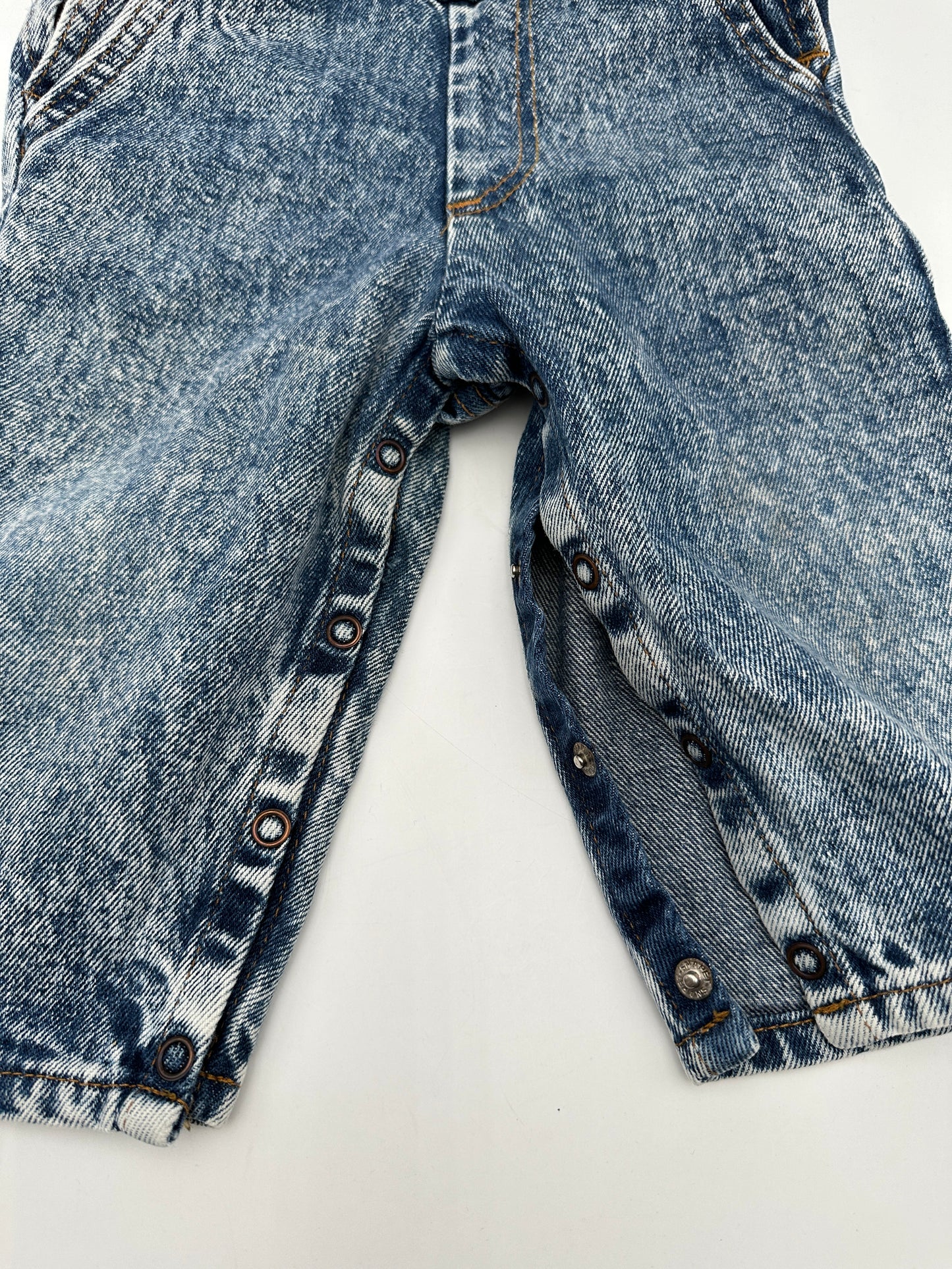 Levi's Size 18M Blue Acid Wash Denim Overalls Overall Jeans, Vintage