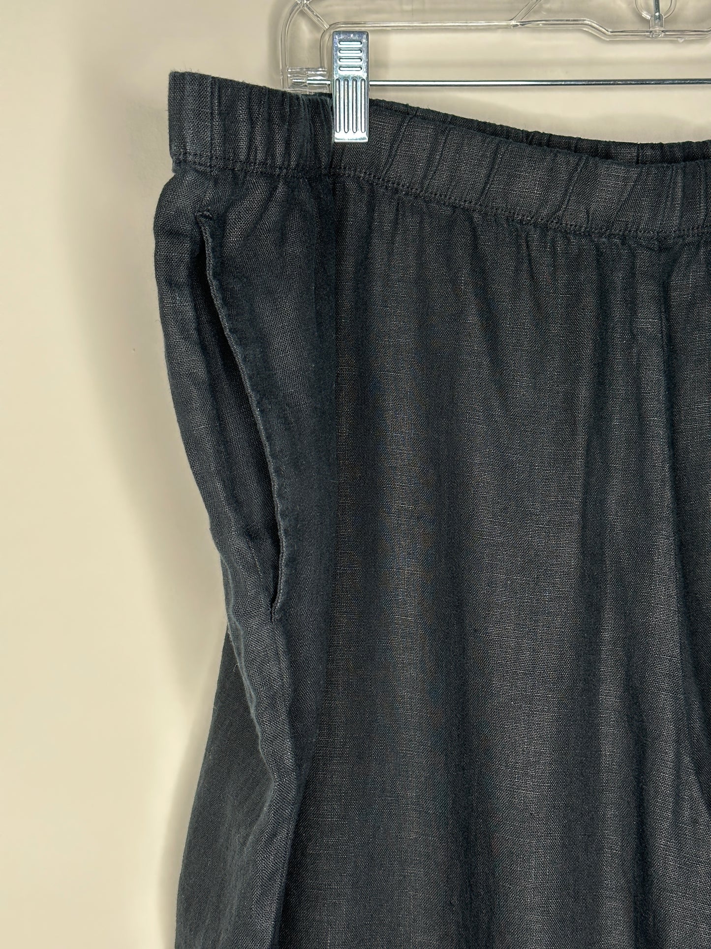 J.Jill Love Linen Size 3X Black Pull-On Capris Capri Pants, new/NWT