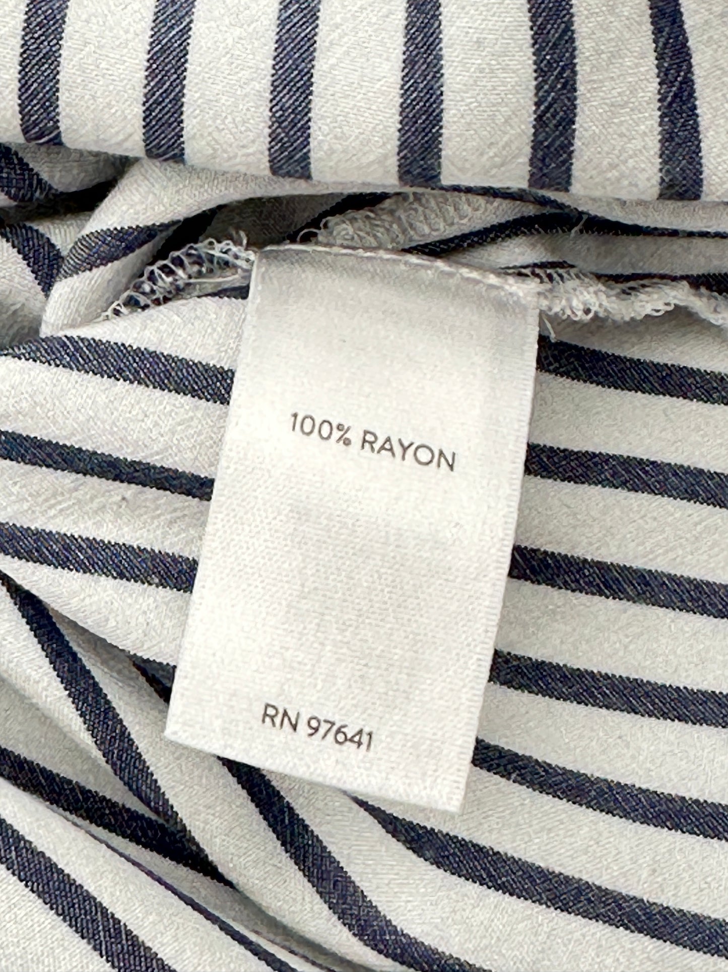 J.Jill Size M Blue & White Striped Roll-Tab Sleeve Blouse Button-Up Top