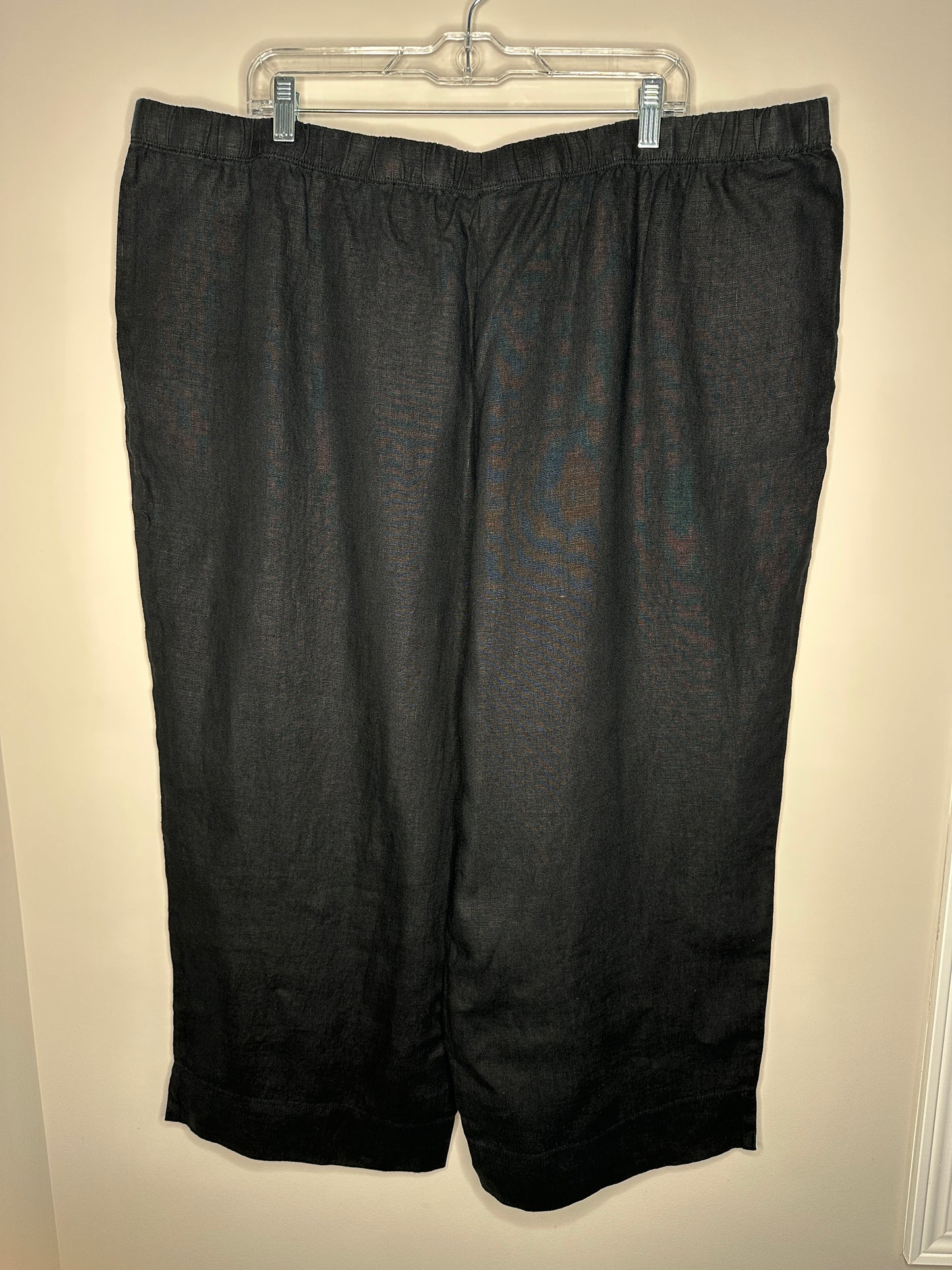 J.Jill Love Linen Size 3X Black Pull-On Capris Capri Pants, new/NWT