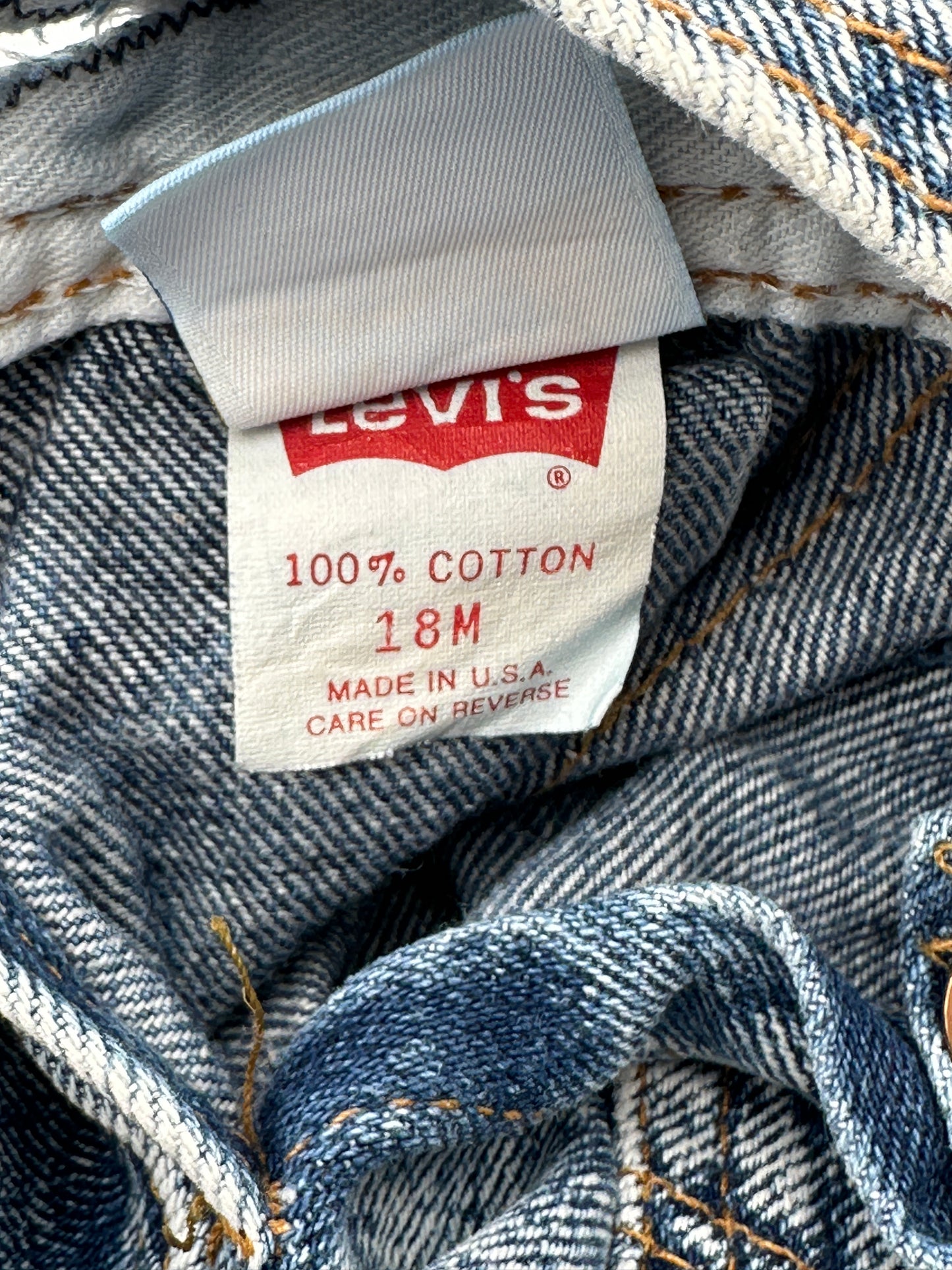 Levi's Size 18M Blue Acid Wash Denim Overalls Overall Jeans, Vintage