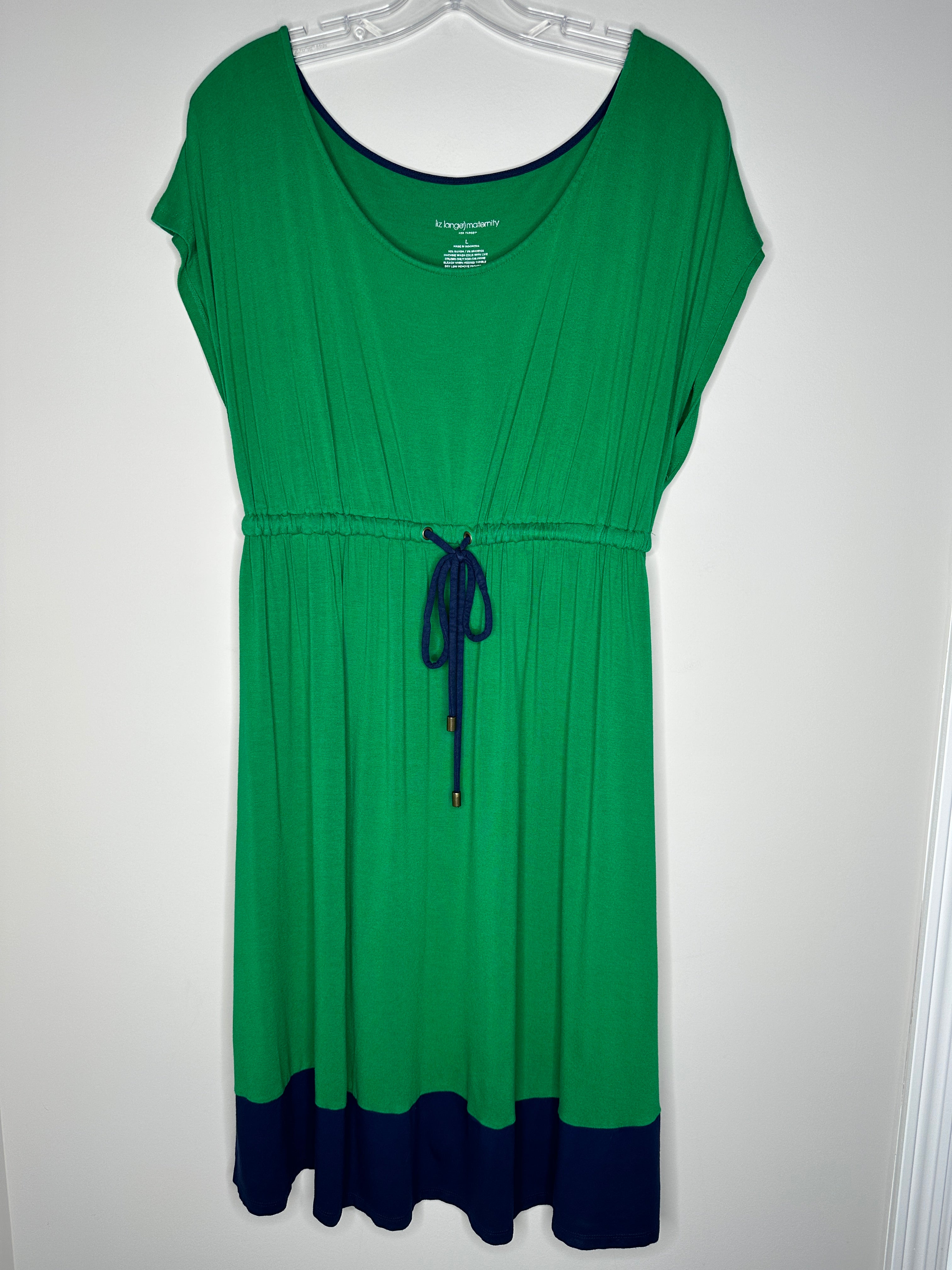 Liz Lange Maternity Size L Green Short Cap Sleeve Dress – The Sequel Shop