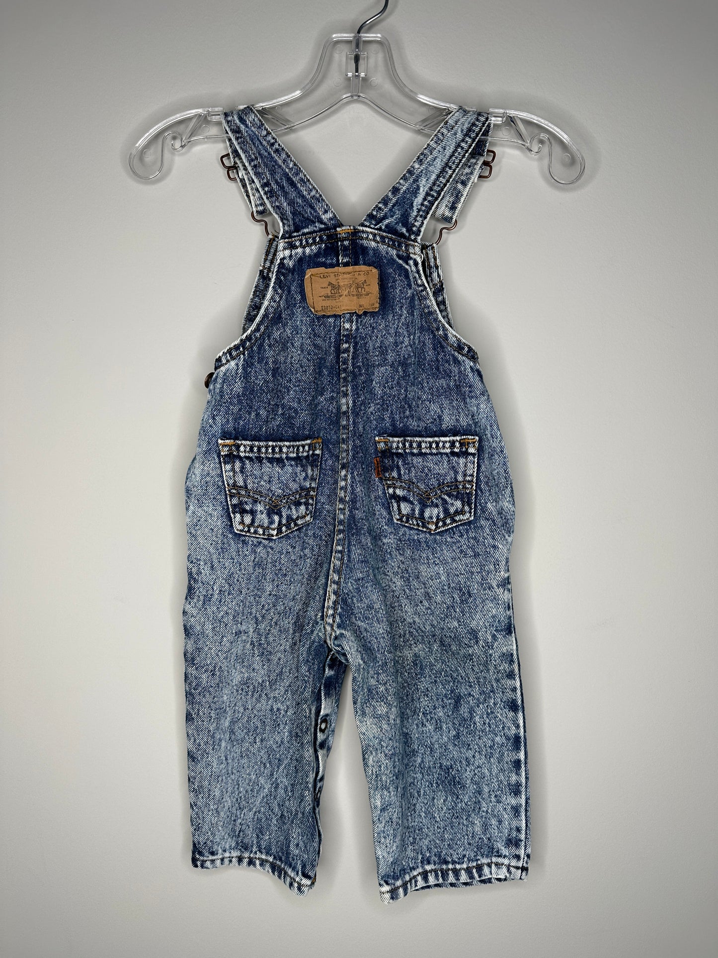 Levi's Size 18M Blue Acid Wash Denim Overalls Overall Jeans, Vintage