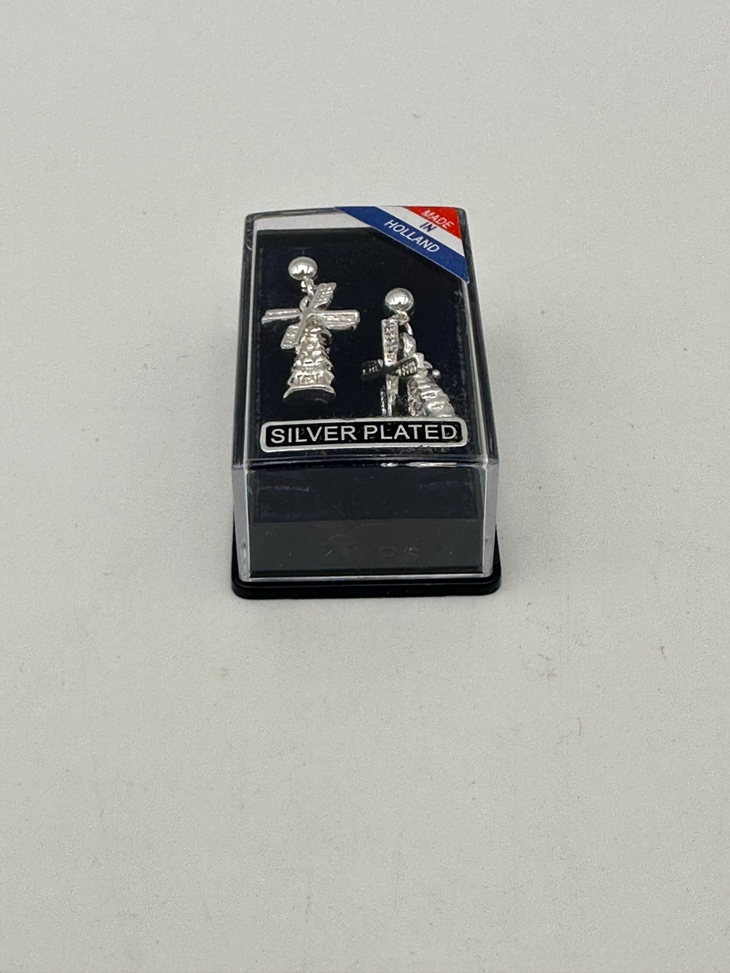 Silver-Plated Dangle Windmill Pierced Earrings, new