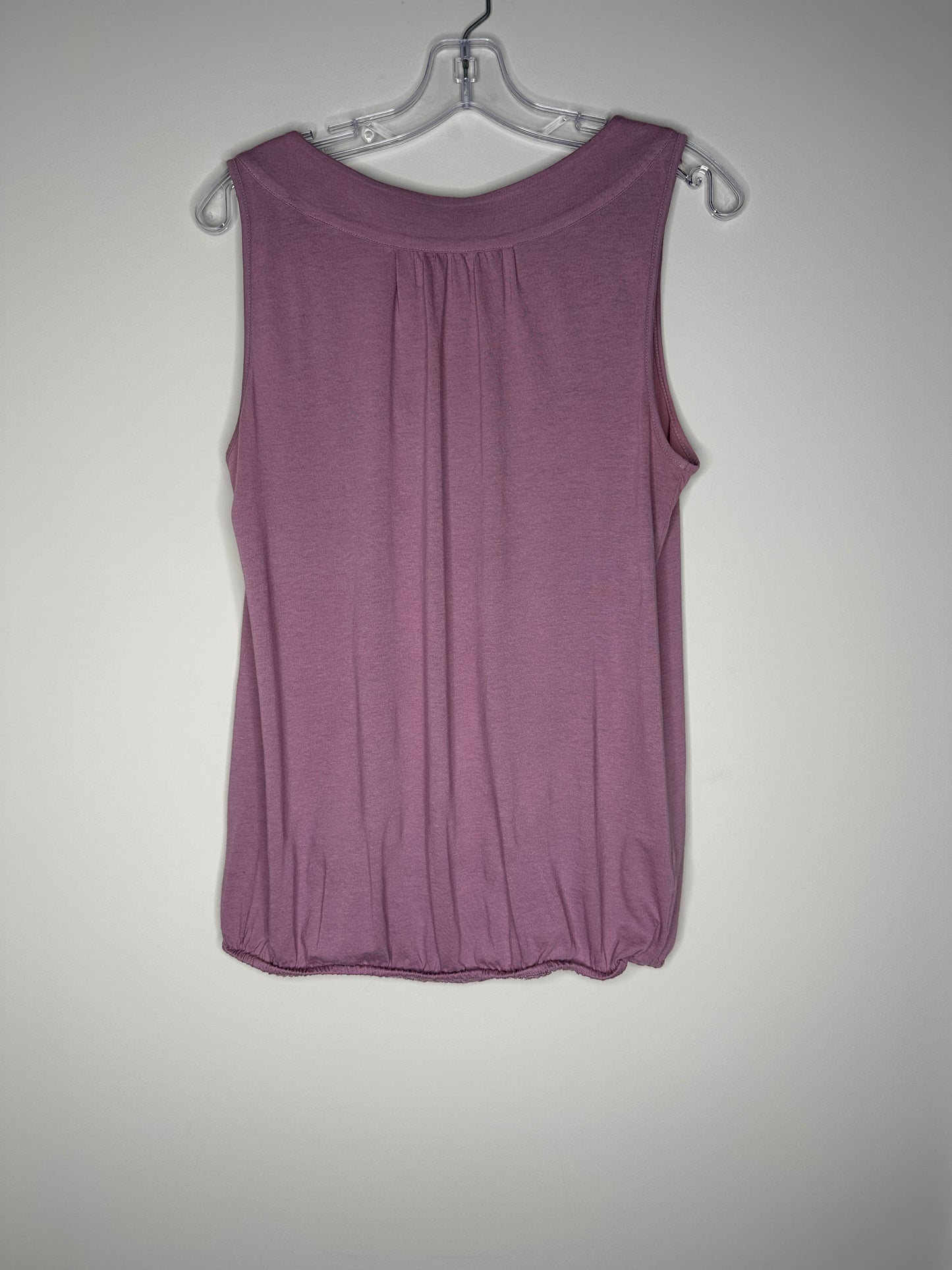 Ann Taylor LOFT Size M Lavender Rose Sleeveless V-Neck Top w/Roses