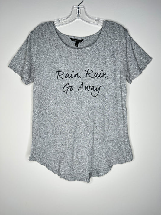 Banana Republic Size M Gray Short Sleeve Tee "Rain, Rain, Go Away" (runs large)