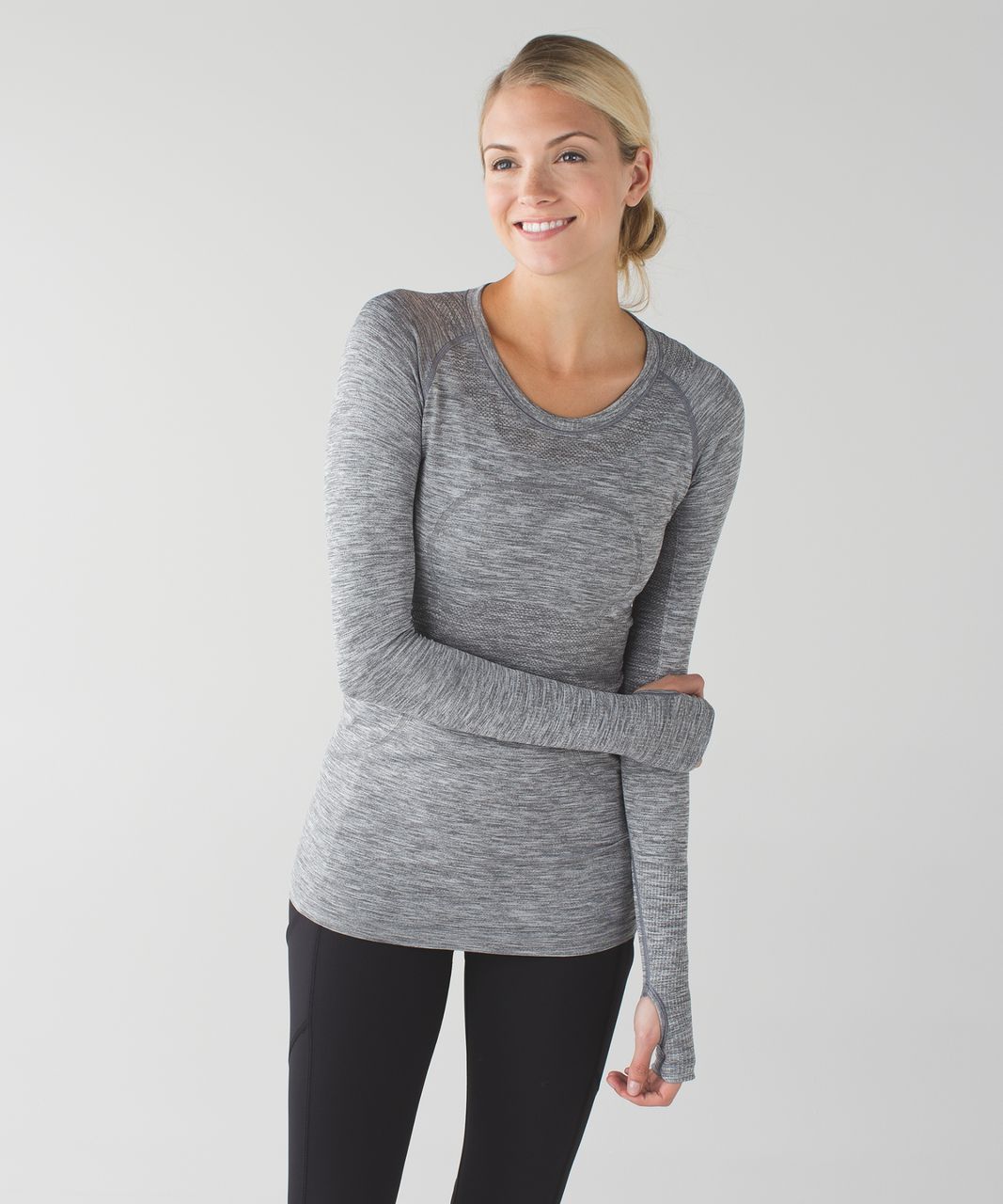Lululemon Athletica Size 8 Heathered Gray Swiftly Tech Long Sleeve Crew