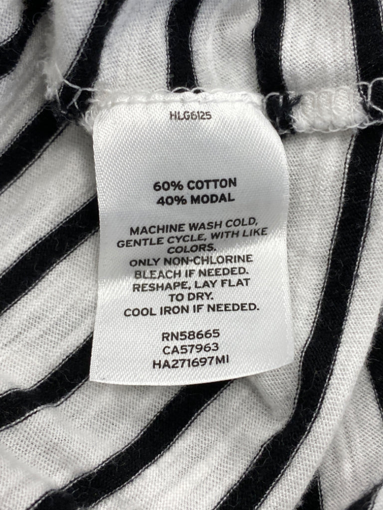 Halogen Size XS White w/Black Stripes Short-Sleeve Tee, EUC