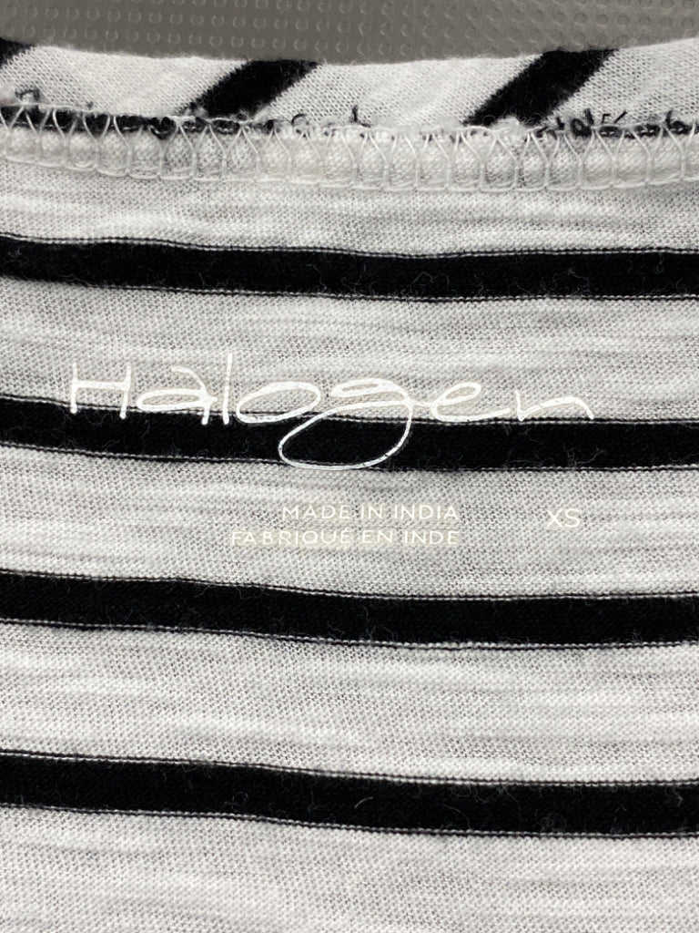 Halogen Size XS White w/Black Stripes Short-Sleeve Tee, EUC