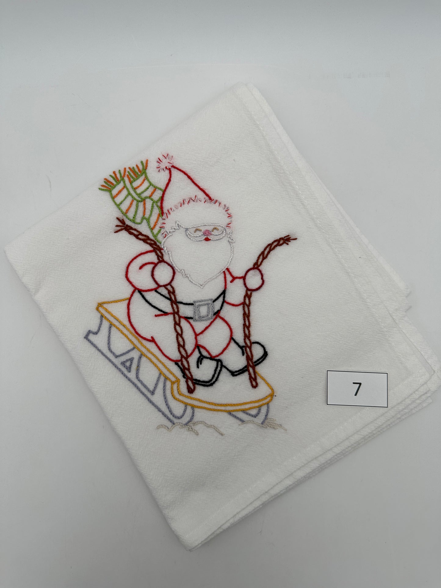 Hand-Embroidered Dishtowel, $12 ea. or 2 for $22 - Christmas design