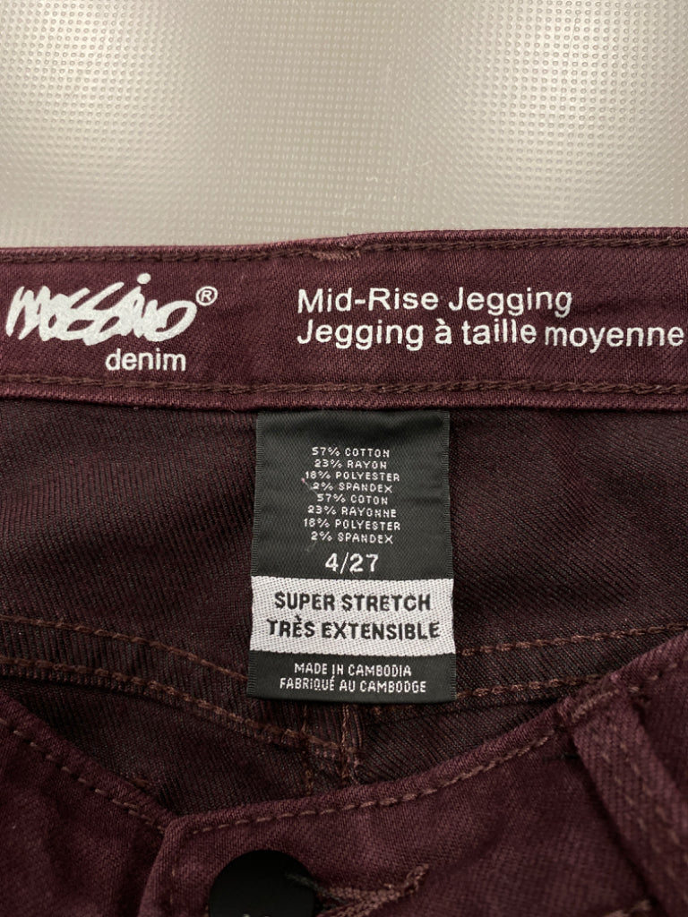 Mossimo Size 4/27 Burgundy Mid-Rise Jegging