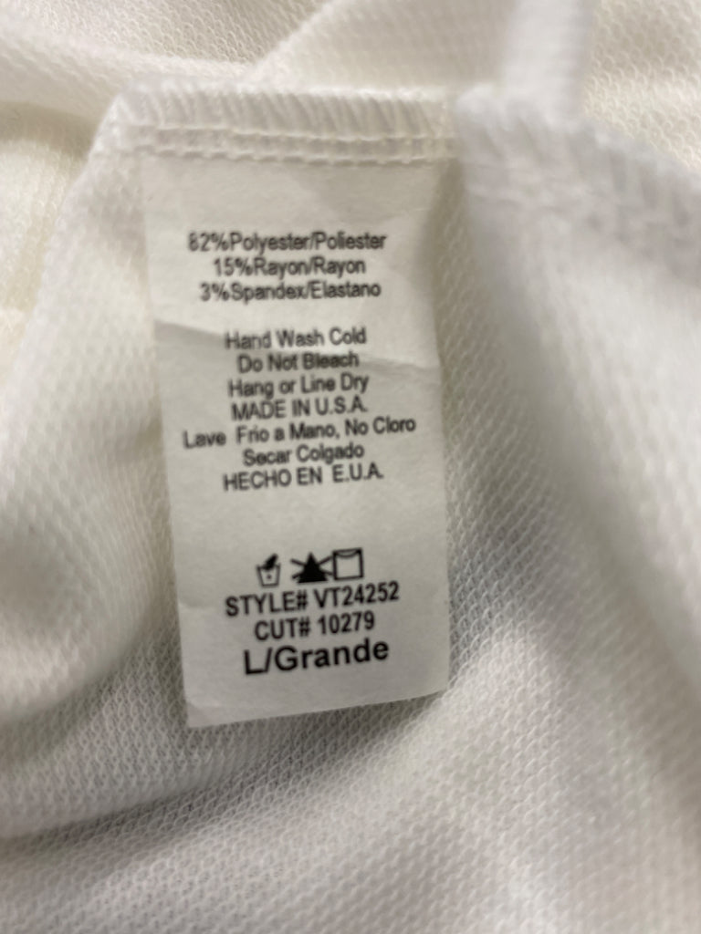 Vanilla Bay Size L White w/Animal Print Long Sleeve Top