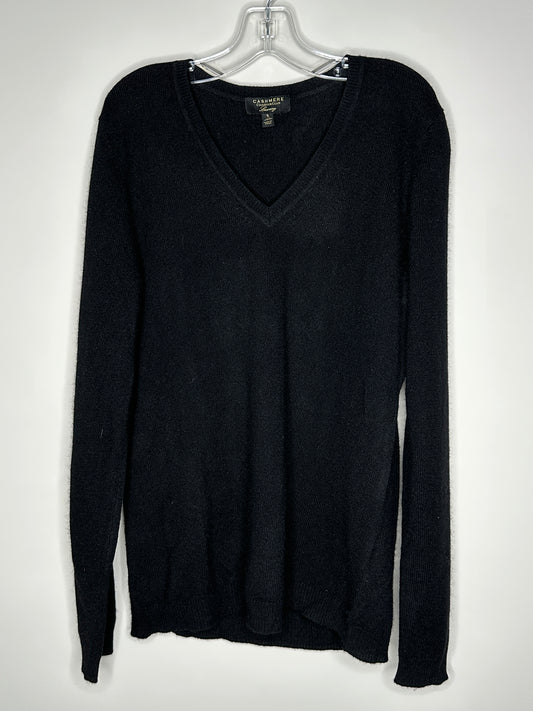 Charter Club Size S Black V-Neck Pullover Cashmere Sweater