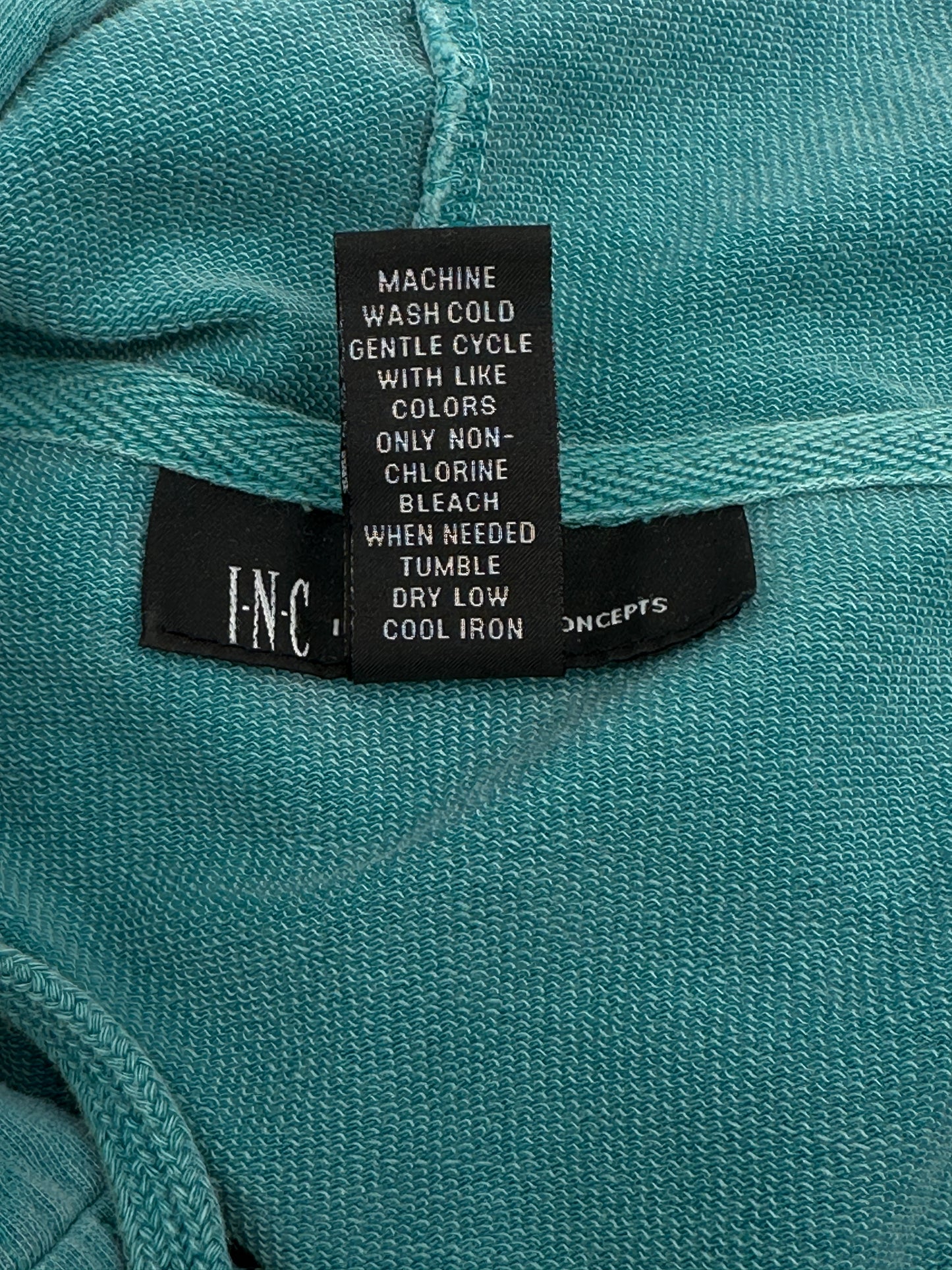 INC International Concepts Size S Teal Full-Zip Hoodie