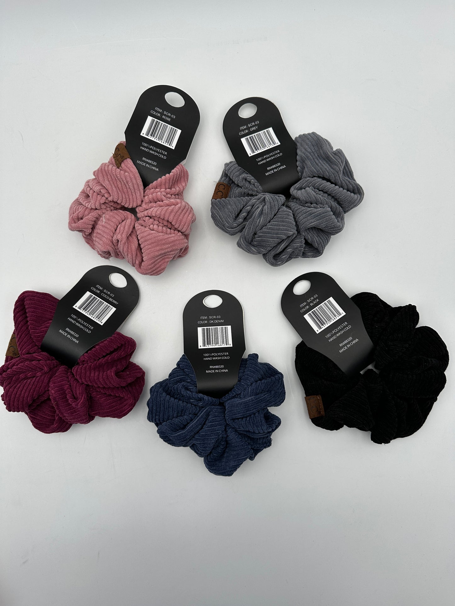 C.C  Beanie Corduroy Ponytail Scrunchie, new (Coco Berry & Rose left!)