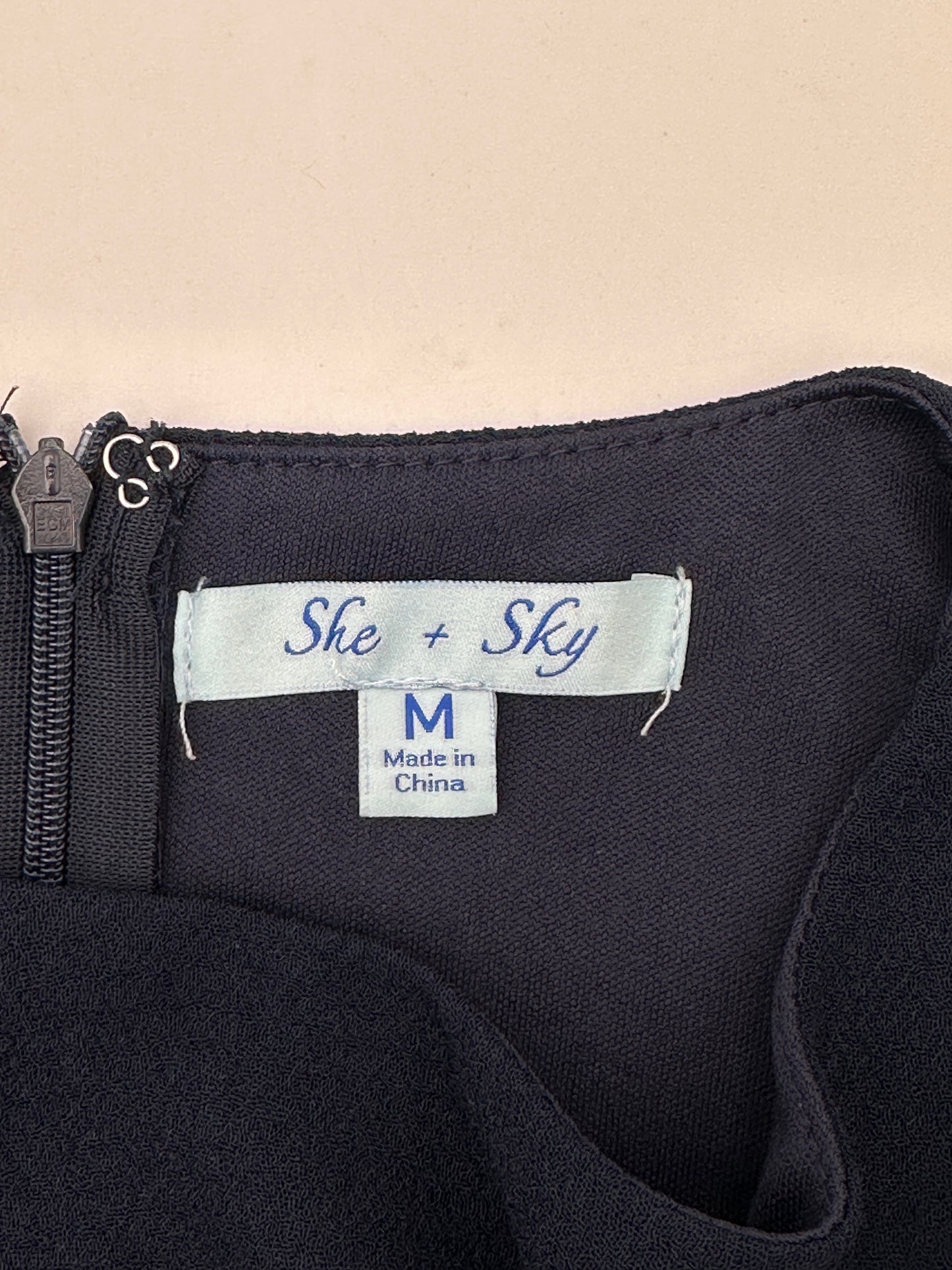 She + Sky Size M Navy Blue Flutter Sleeve Dress