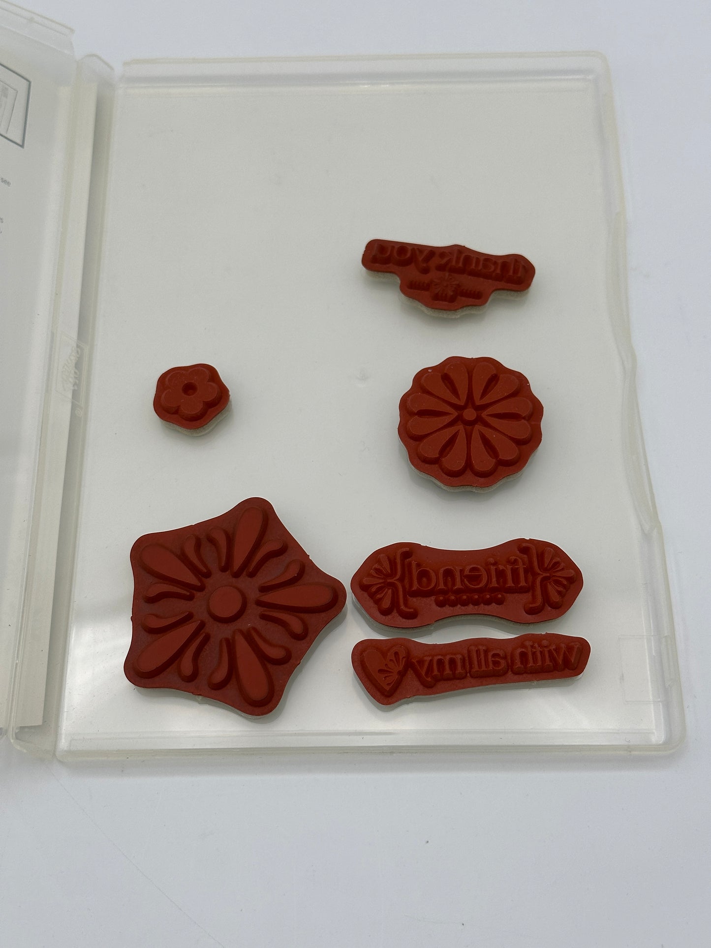 Stampin' Up! With All My Heart Cling Stamp Set, EUC - retired