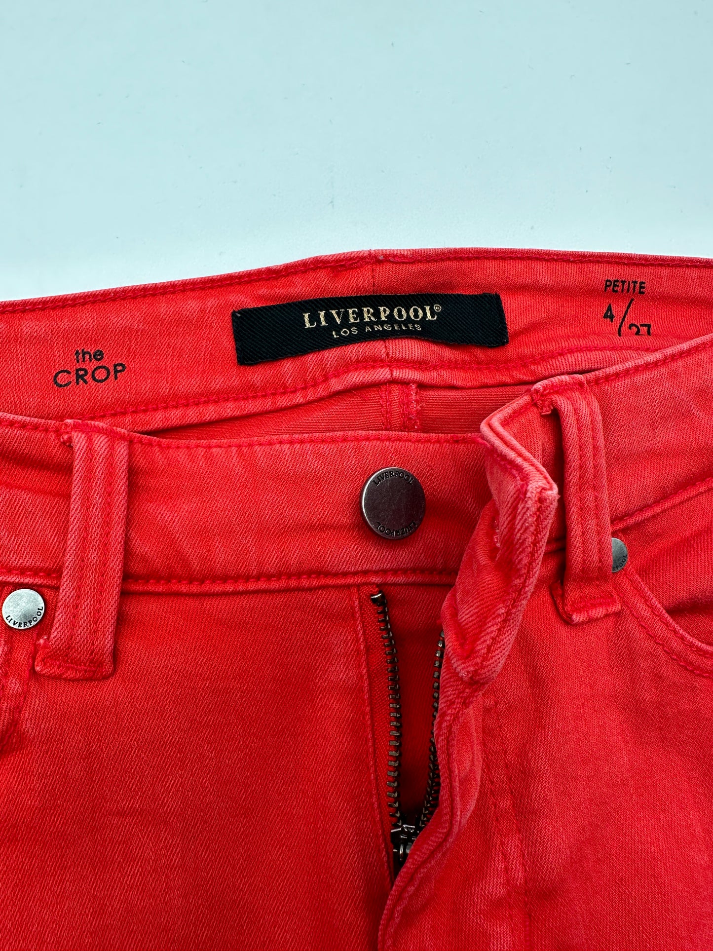 Liverpool Los Angeles Size 4P Red "the Crop" Ankle Pants