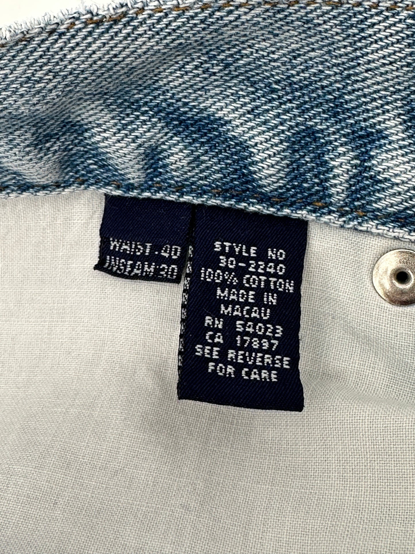 Gap Denim Men's Size 40 x 30 Light Wash Blue Denim Jeans