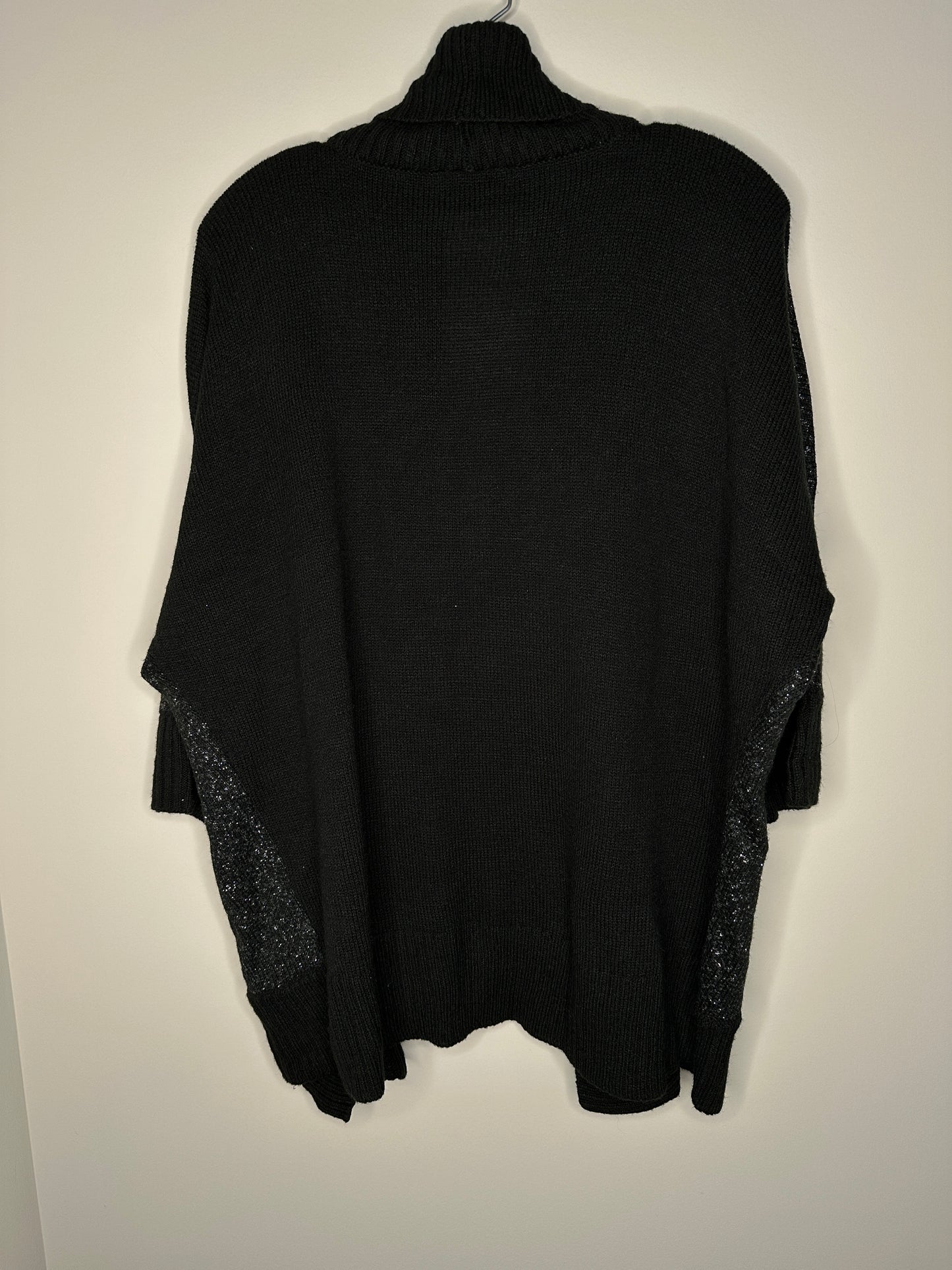 AGB Size XL Black w/Silver Half Sleeve Open Cardigan Sweater
