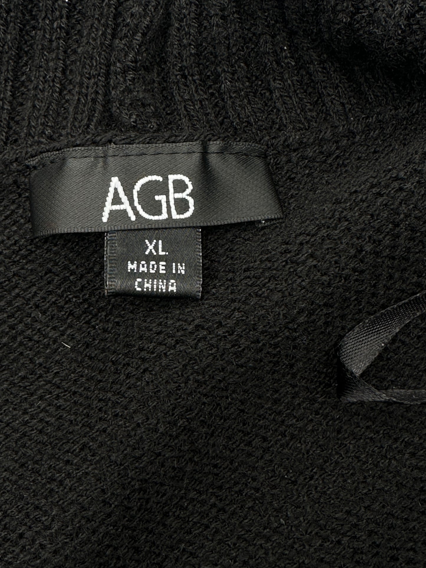 AGB Size XL Black w/Silver Half Sleeve Open Cardigan Sweater