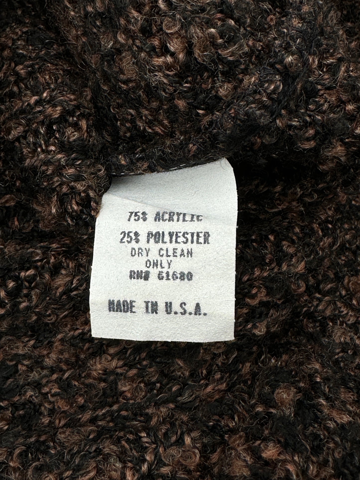 525 Bergdorf Goodman Size P/S Black & Brown Turtleneck Sweater (runs large - please see meas.)