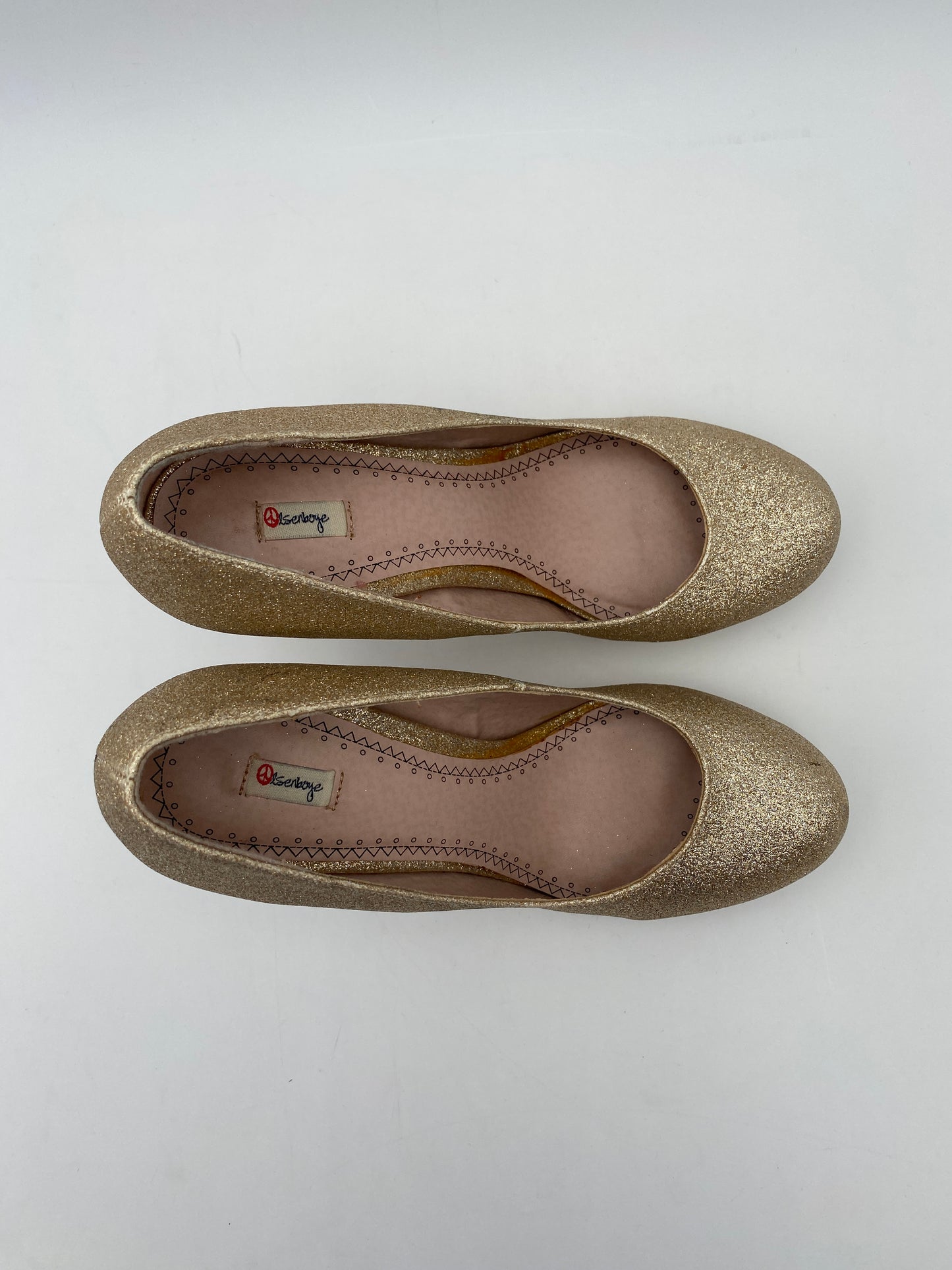 Olsenboye Size 7.5 M Gold Glitter OPepper Platform Pumps, 4.5" heel