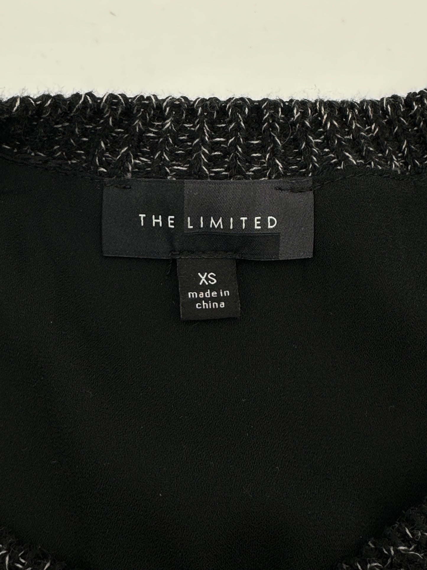 The Limited Size XS Black w/White 3/4 Sleeve Oversized Sweater