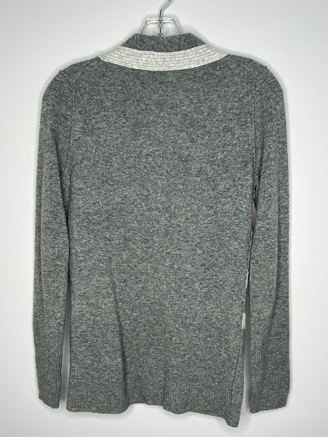 Banana Republic Size S Gray Button-Up V-Neck Wool Cardigan Sweater