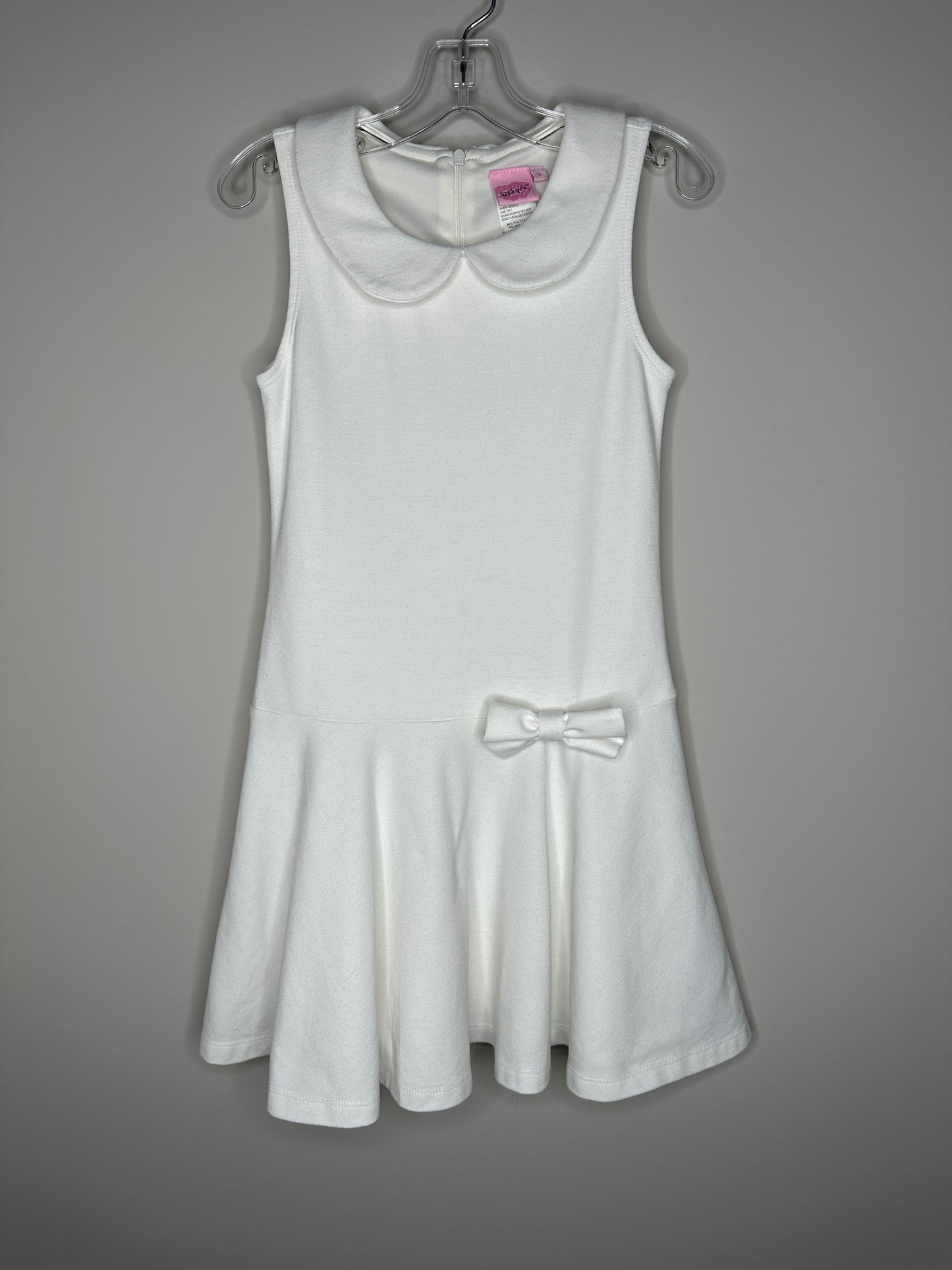Lipstik Girls Size 8 White Sleeveless Drop Waist Dress