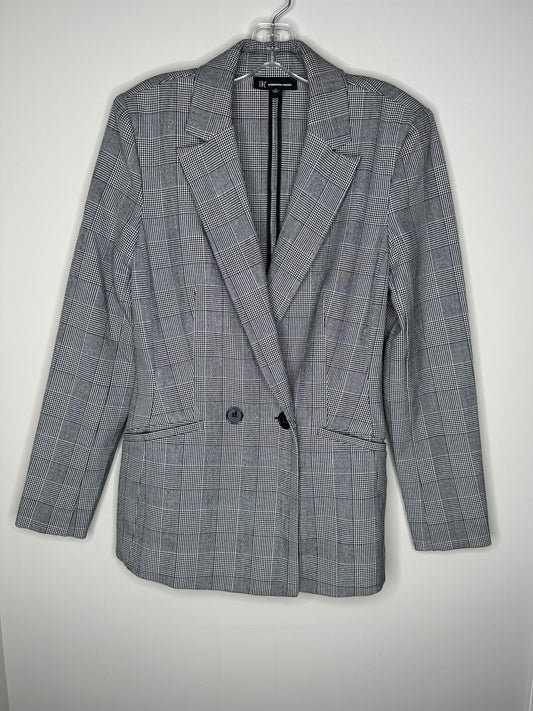 INC International Concepts Size M Black & White Double Breasted Blazer Jacket