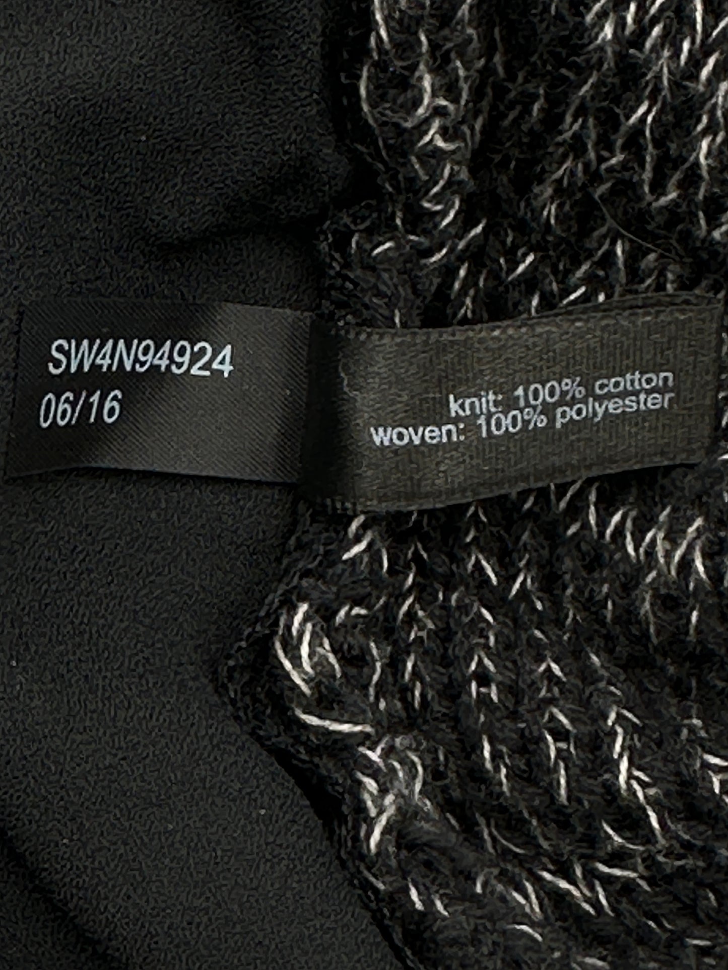 The Limited Size XS Black w/White 3/4 Sleeve Oversized Sweater