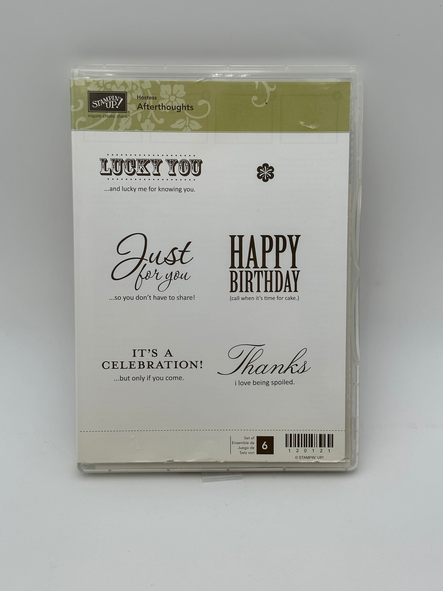 Stampin' Up! Afterthoughts Cling Stamp Set, never used - retired