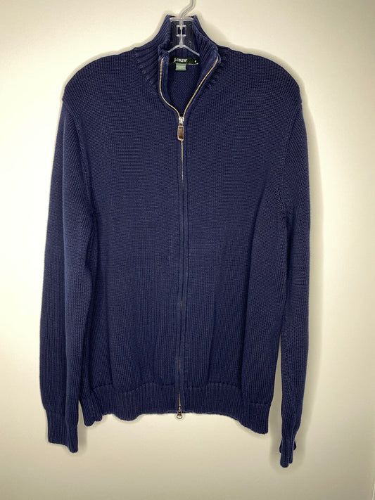 J.Crew Men's Size XL Navy Blue Full-Zip Sweater