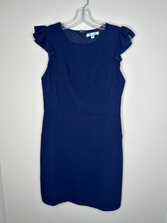 She + Sky Size M Navy Blue Flutter Sleeve Dress