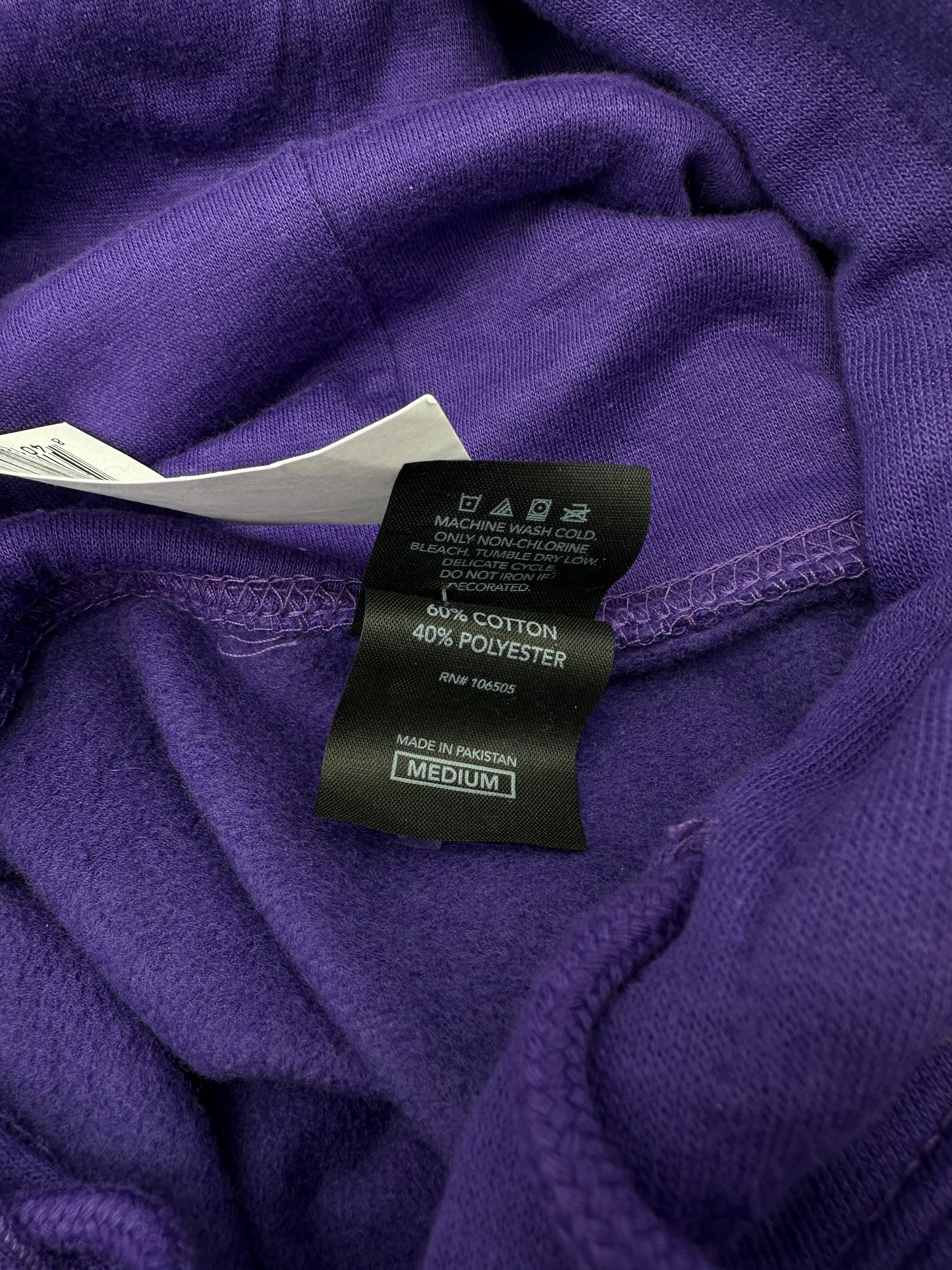 Point Sportswear Unisex Size M Purple "Arizona" Fleece Hoodie, new/NWT