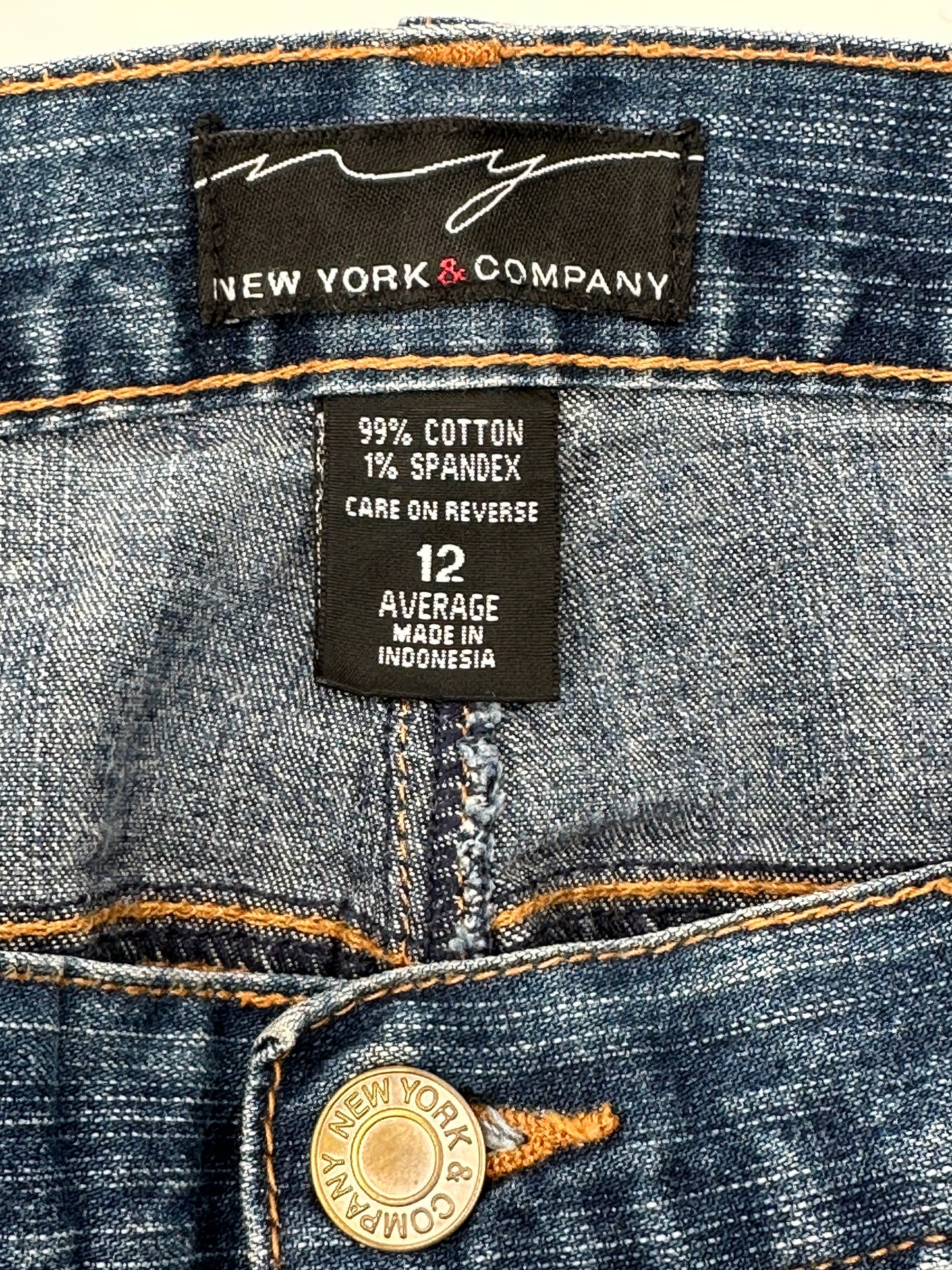 New York & Company Size 12 Blue Medium Wash Straight Leg Jeans