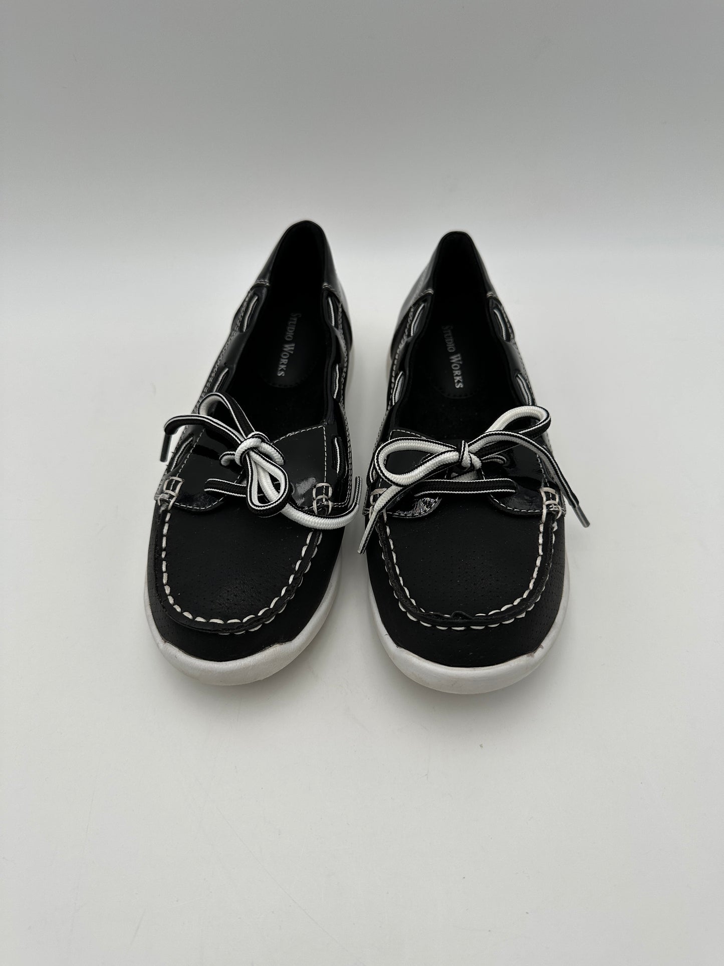 Studio Works Size 6.5 M Black "Sunny" Boat Shoes
