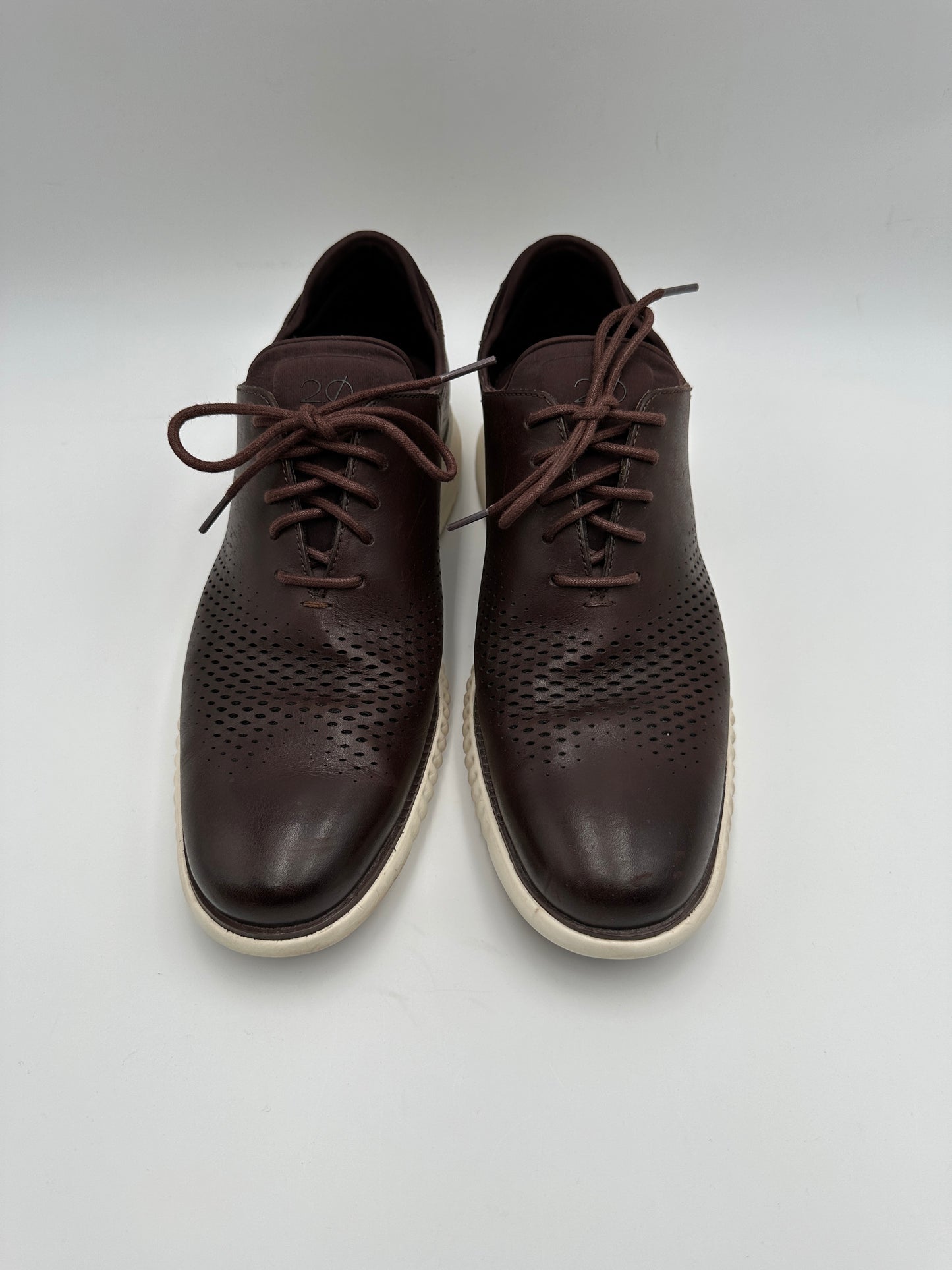 Cole Haan Men's Size 11.5M Brown 2.0 ZeroGrand Laser Wing Derby Laser Wingtip Oxford