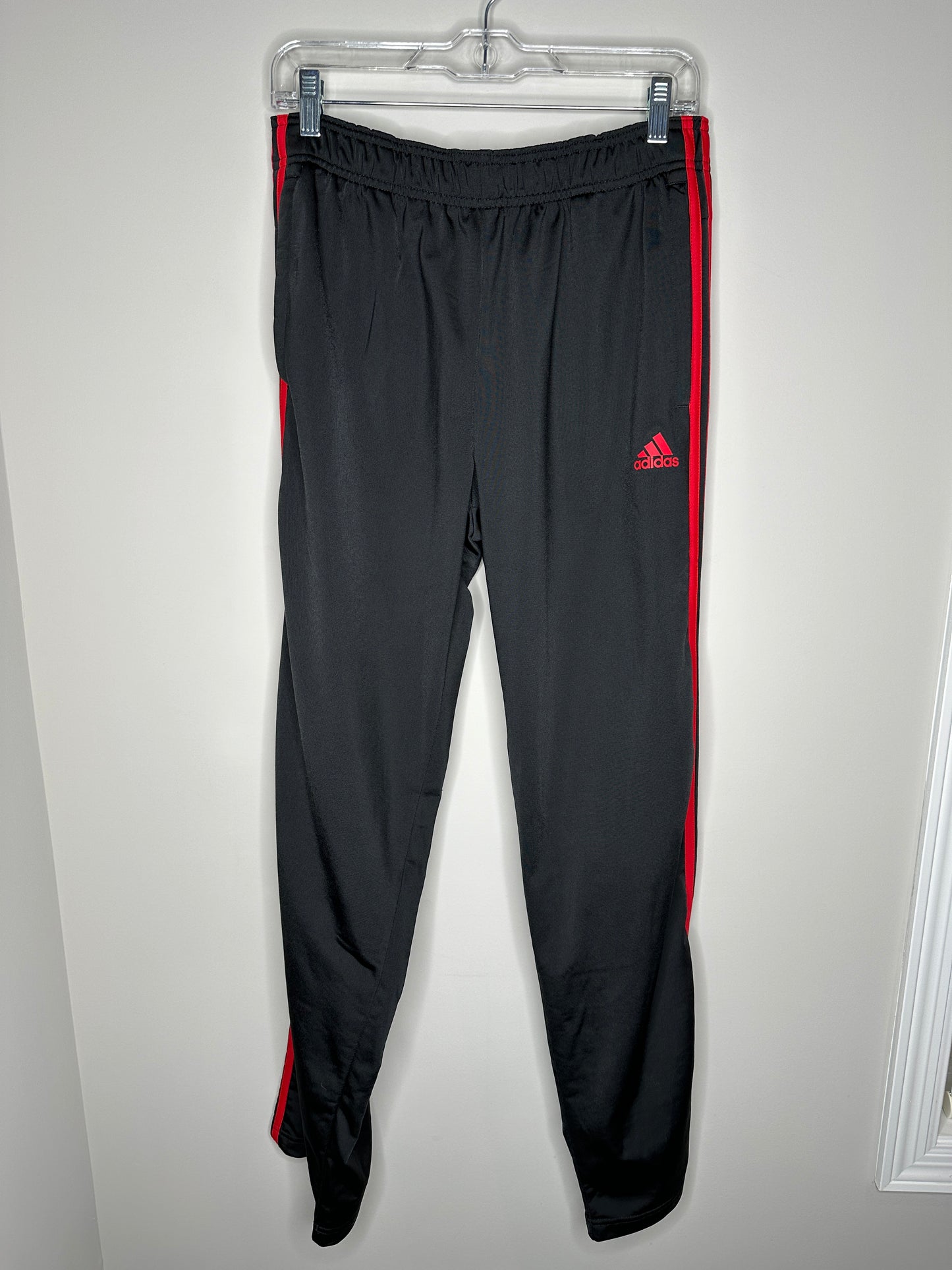 Adidas Men's Size M Black with Red Jogger Pants Joggers Athletic Pants